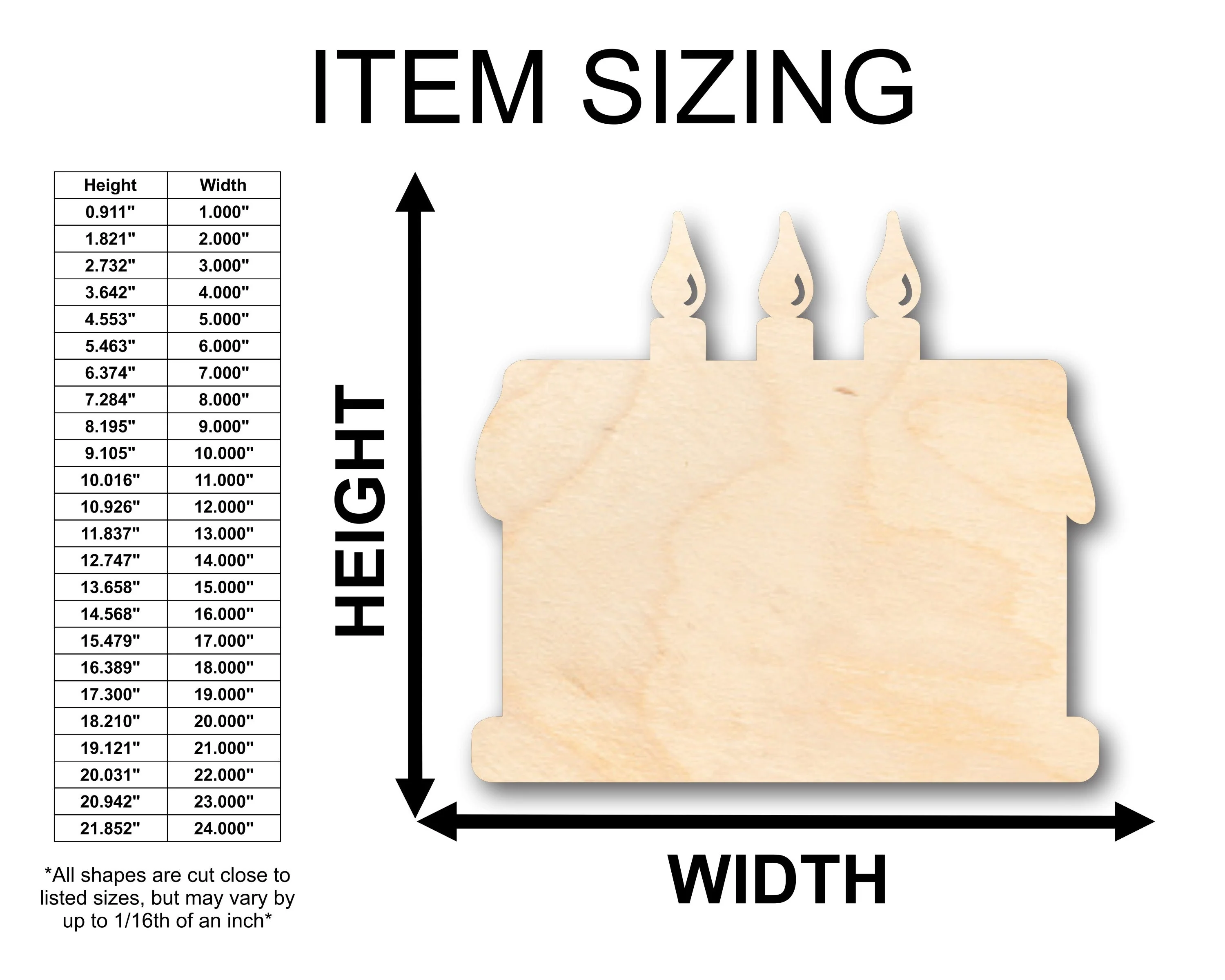 Unfinished Wood Cake Shape - Craft - up to 46" DIY - Image 2