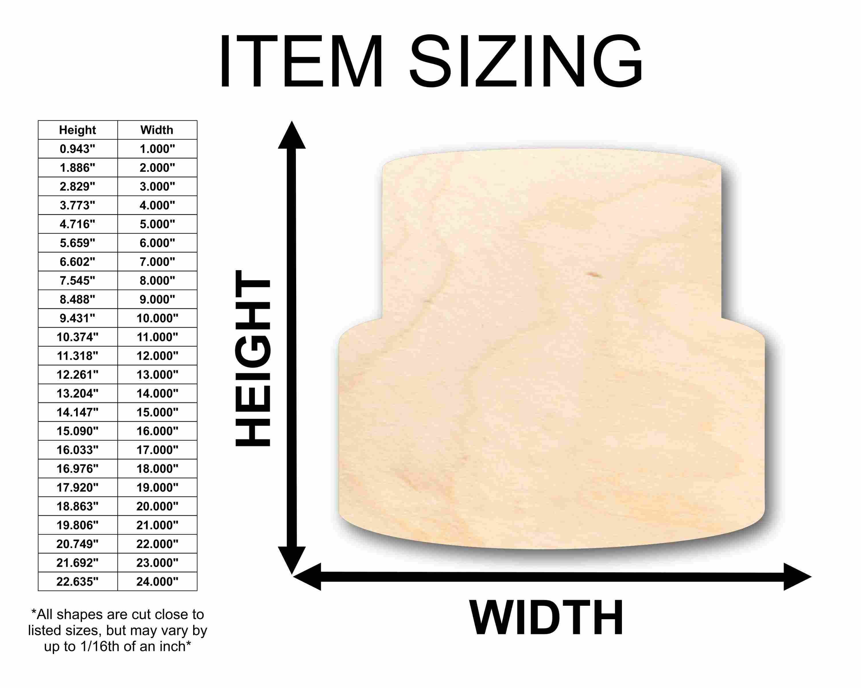 Unfinished Wood Cake Silhouette - Craft- up to 46" DIY - Image 2