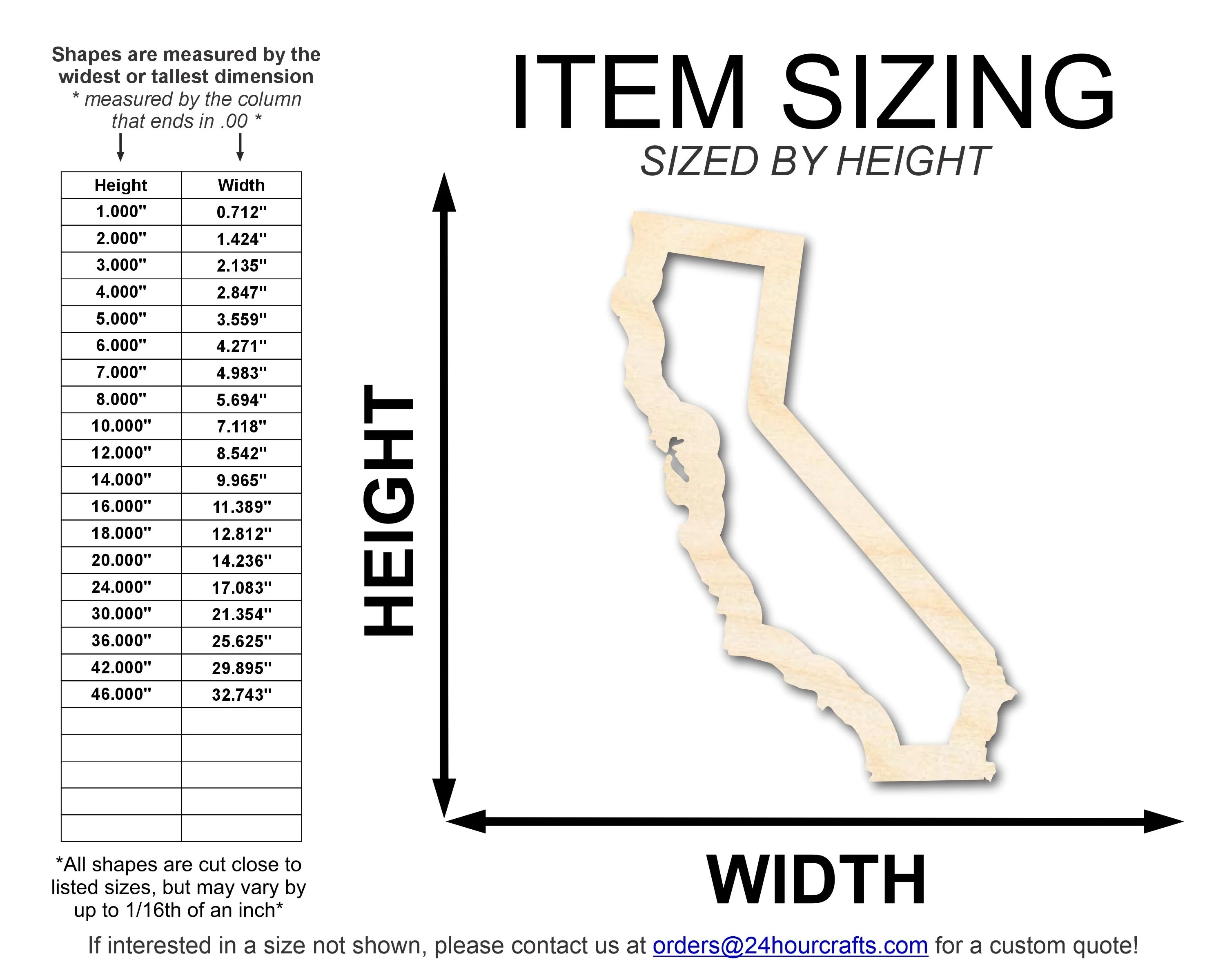 Unfinished Wood California Outline Shape | DIY Craft Cutout | up to 46" DIY - Image 2