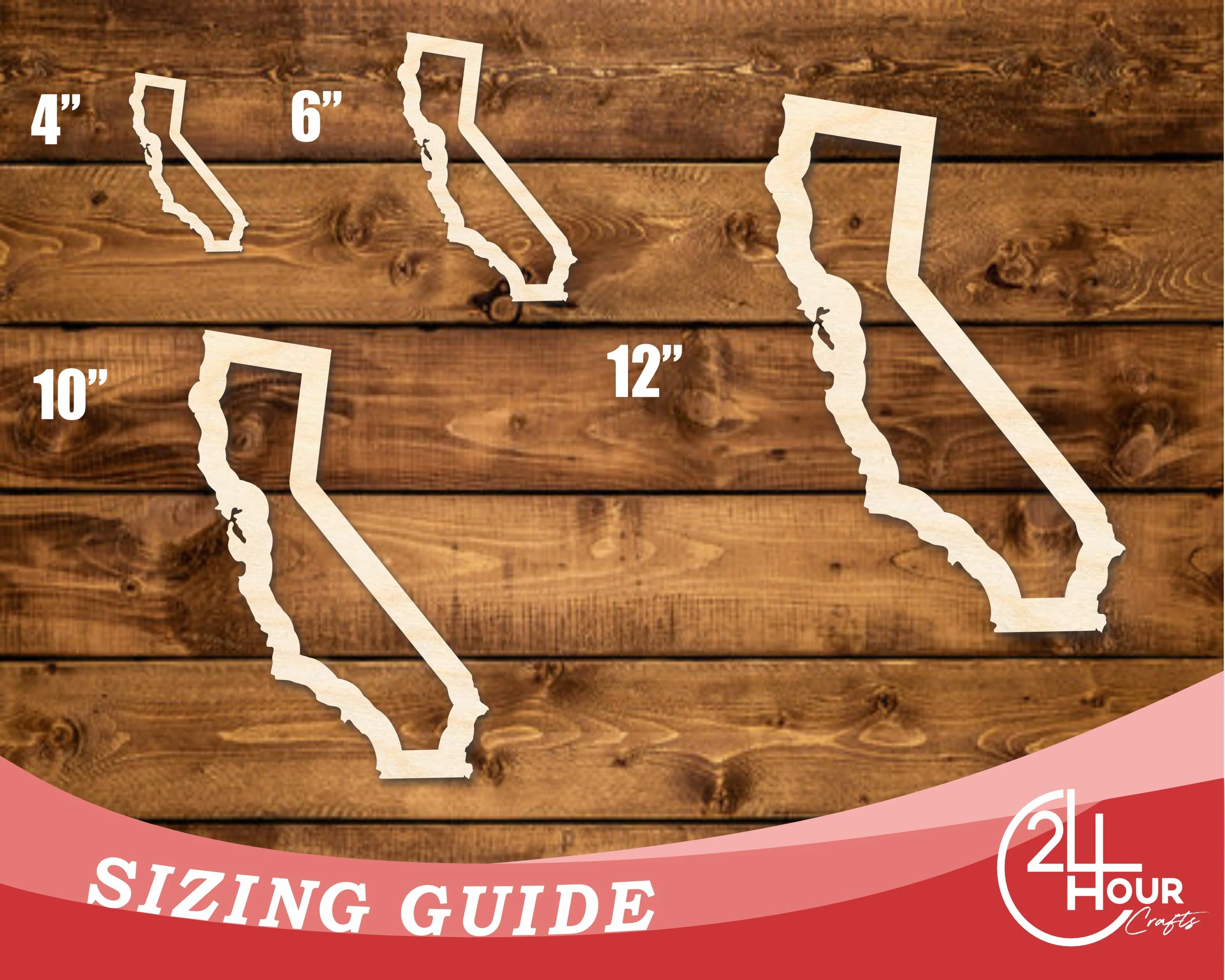 Unfinished Wood California Outline Shape | DIY Craft Cutout | up to 46" DIY - Image 3