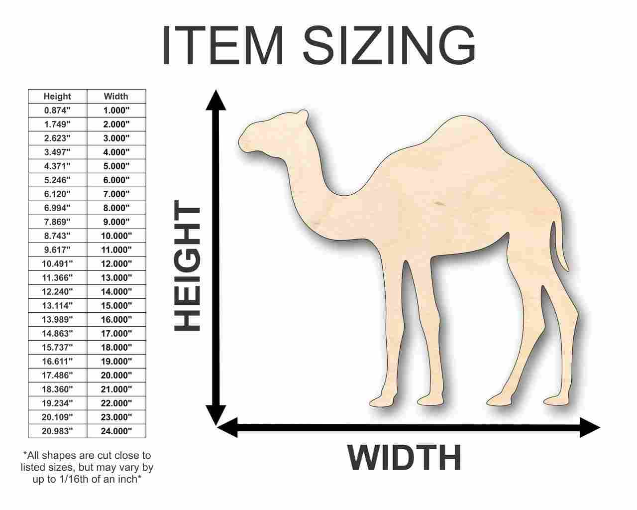 Unfinished Wood Camel Shape - Animal - Craft - up to 46" DIY - Image 2