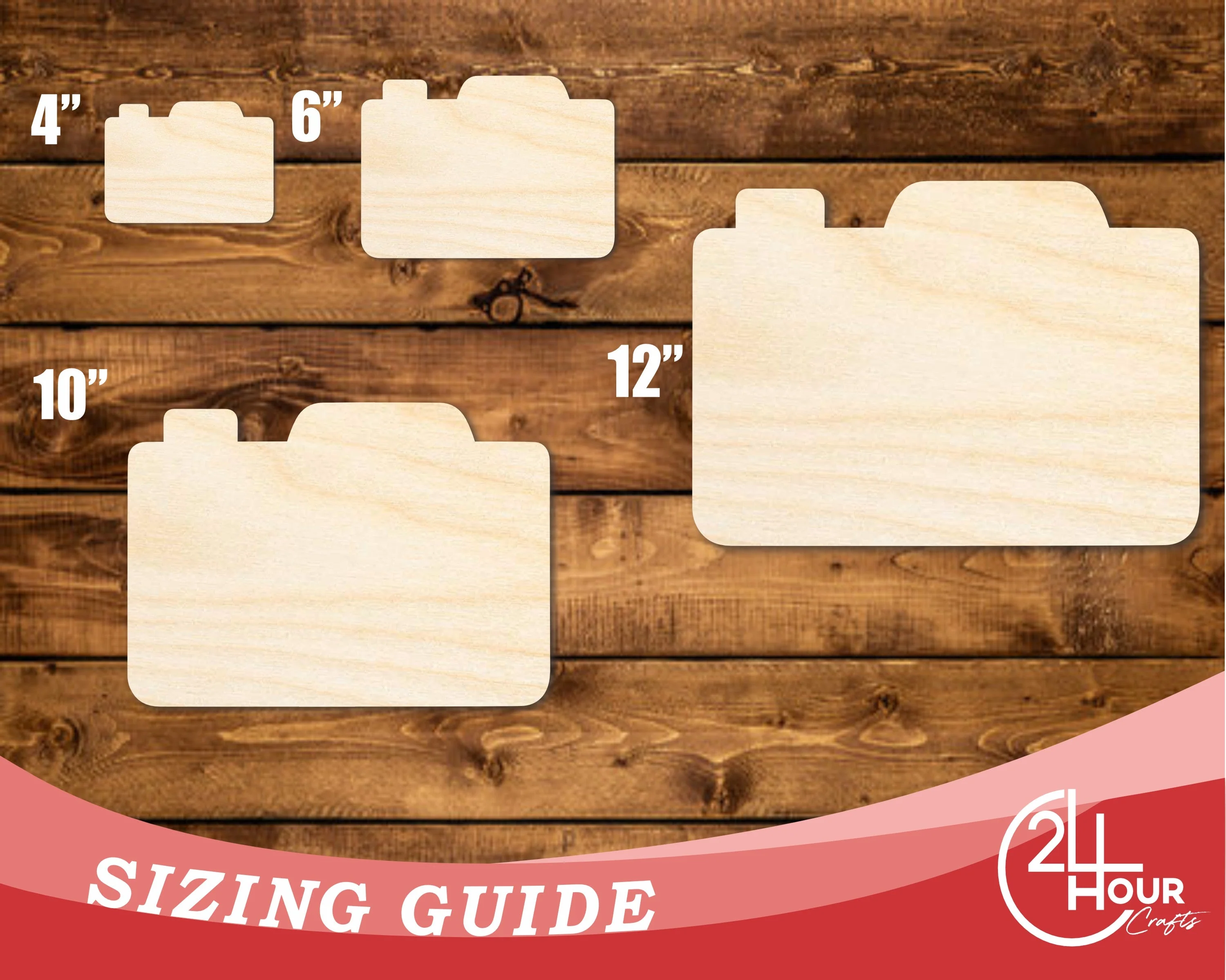 Unfinished Wood Camera Shape | DIY Craft Cutout | up to 46" DIY - Image 3