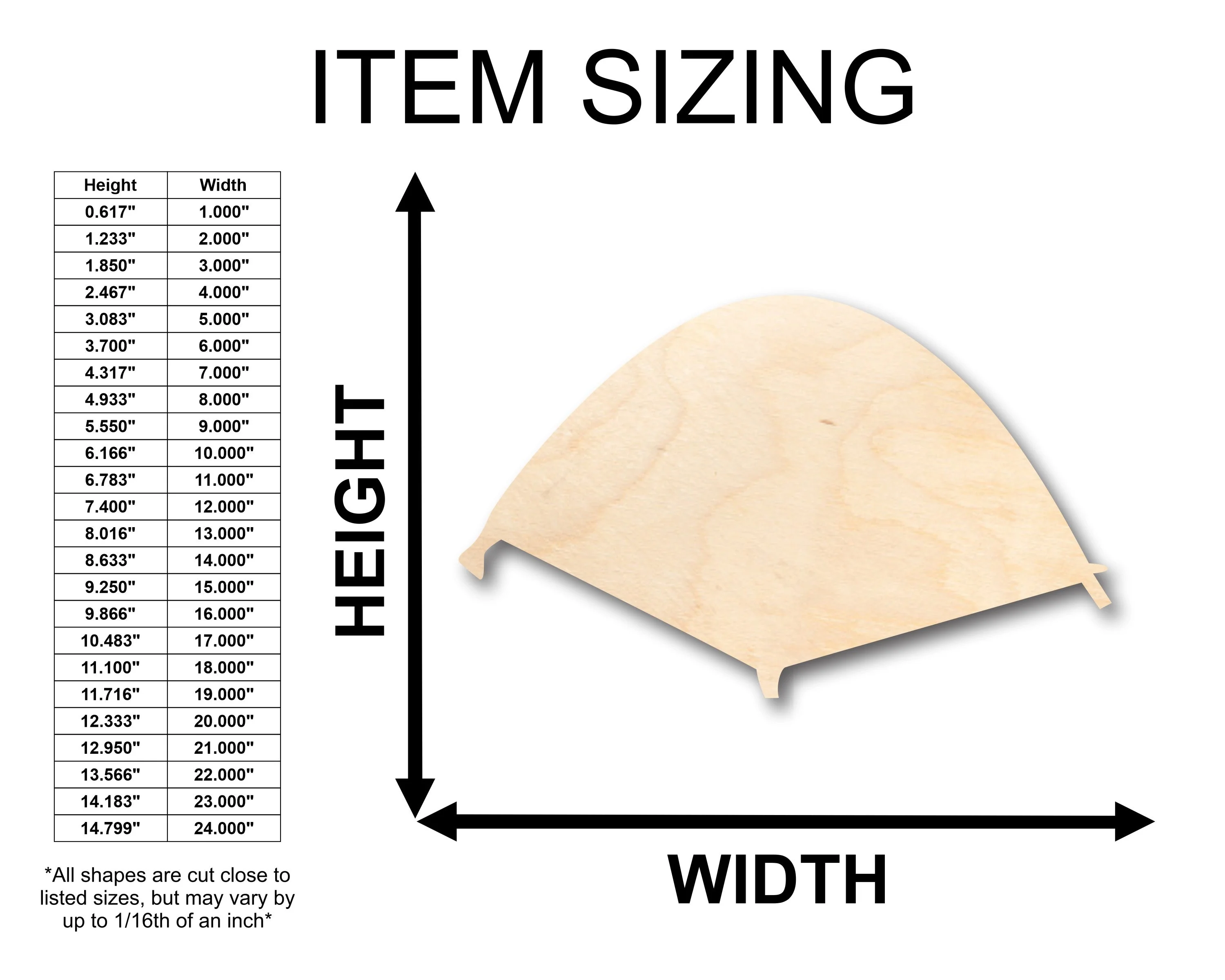 Unfinished Wood Camping Tent Shape - Craft - up to 46" DIY - Image 2