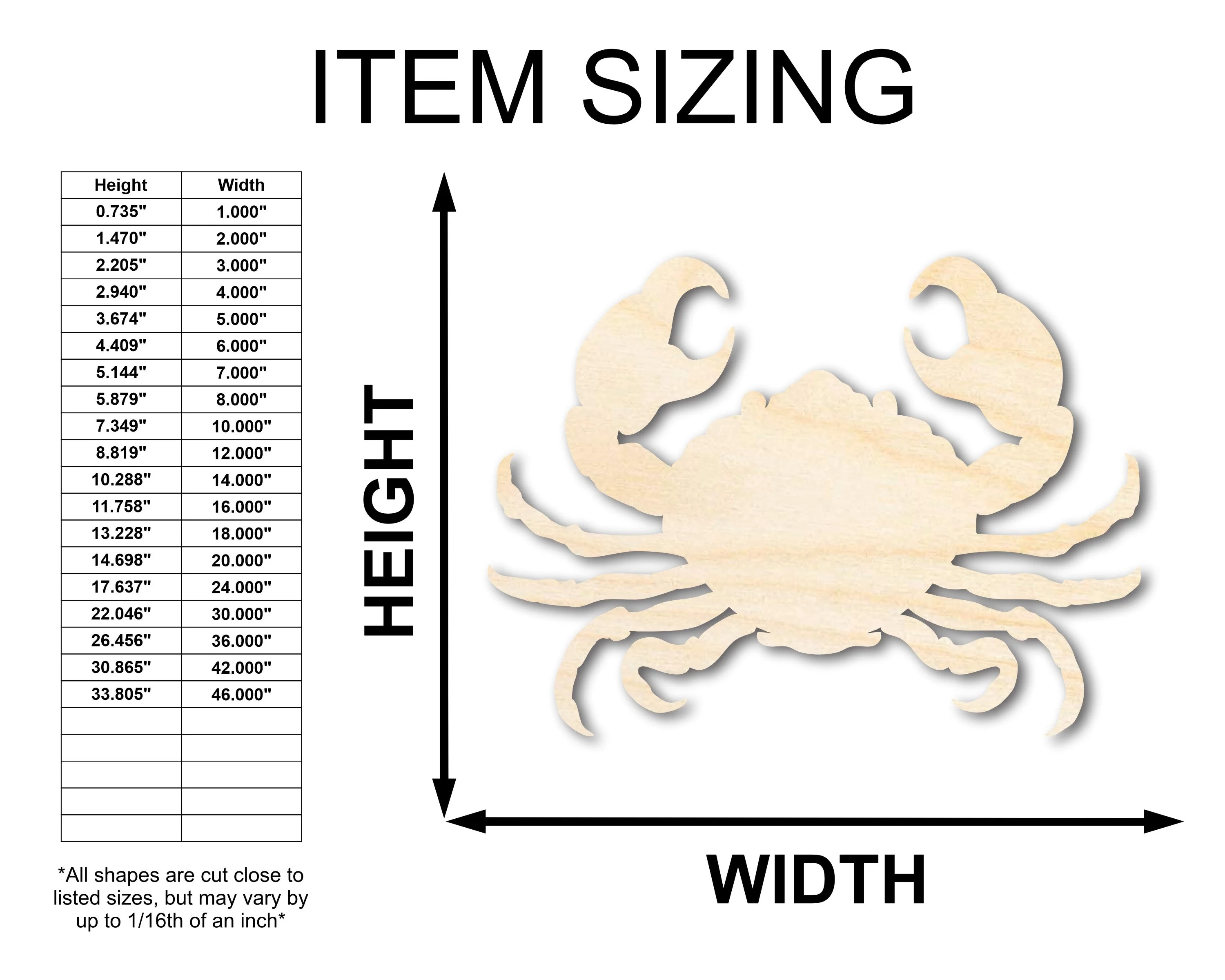 Unfinished Wood Cancer Crab Shape - Zodiac Craft - up to 46" - Image 2