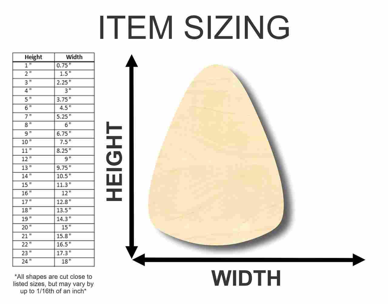 Unfinished Wood Candy Corn Shape - Halloween - Craft - up to 46" DIY - Image 3