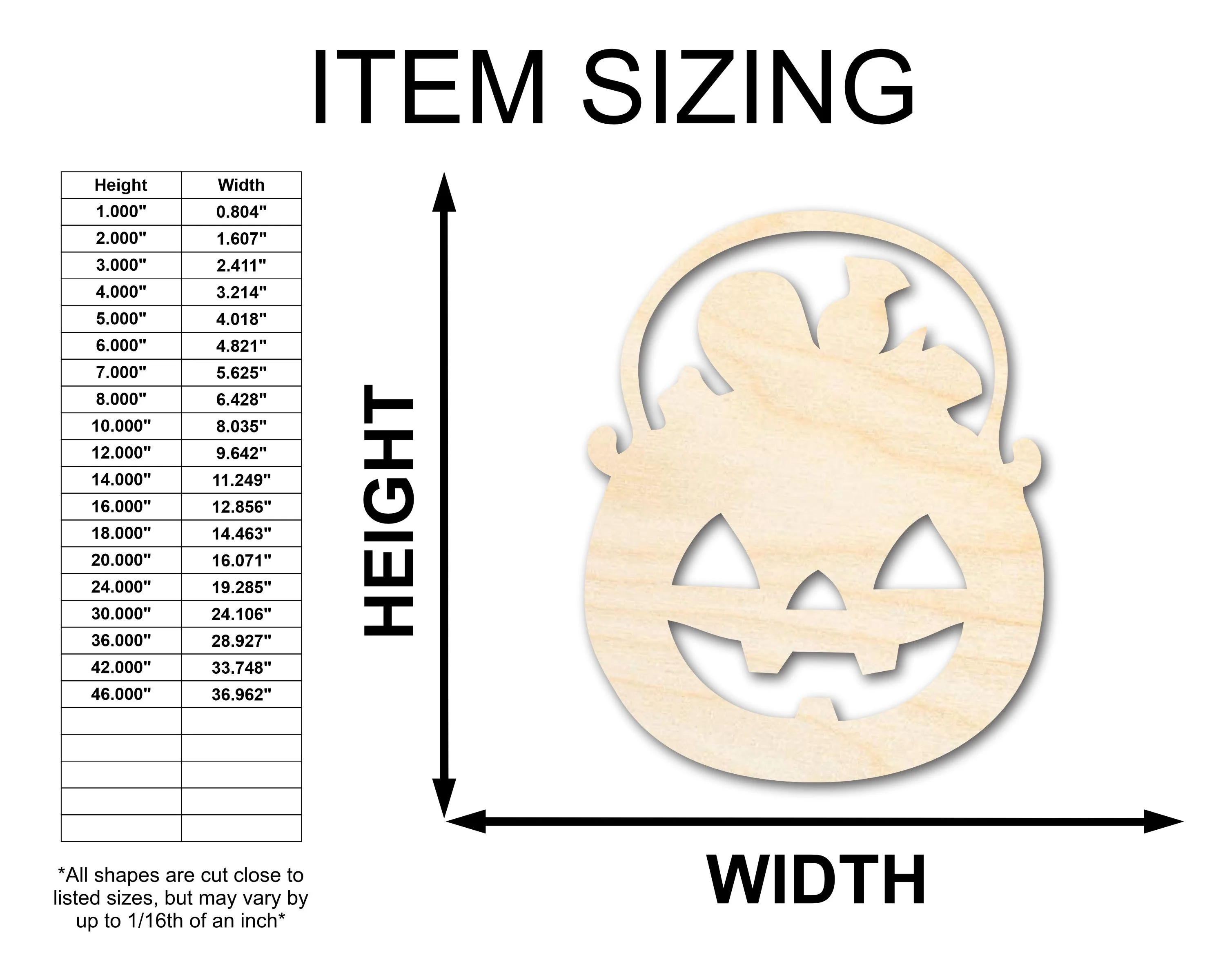 Unfinished Wood Candy Jack-O-Lantern Shape - Craft - up to 46" - Image 2