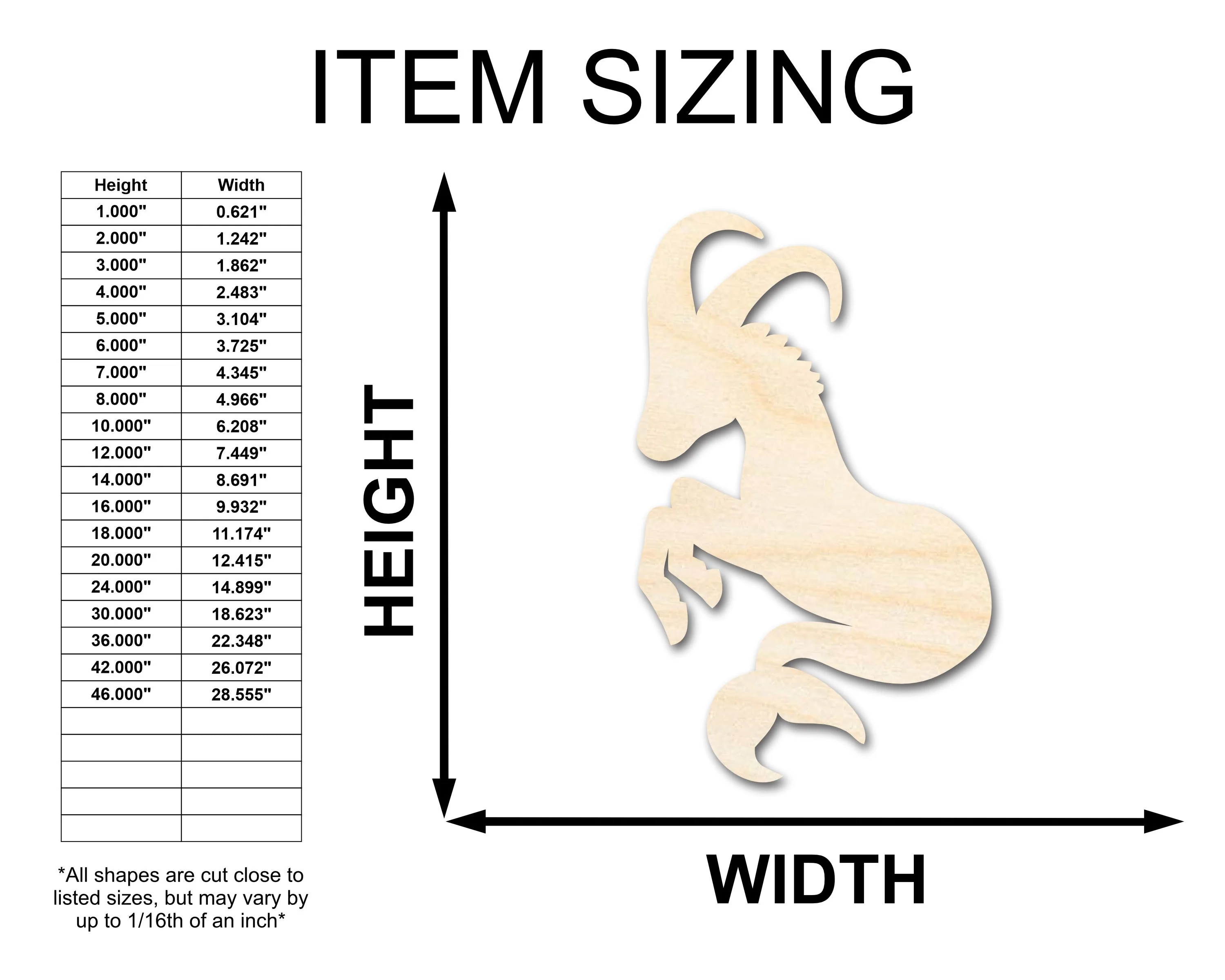 Unfinished Wood Capricorn Sea Goat Shape - Zodiac Craft - up to 46" - Image 2