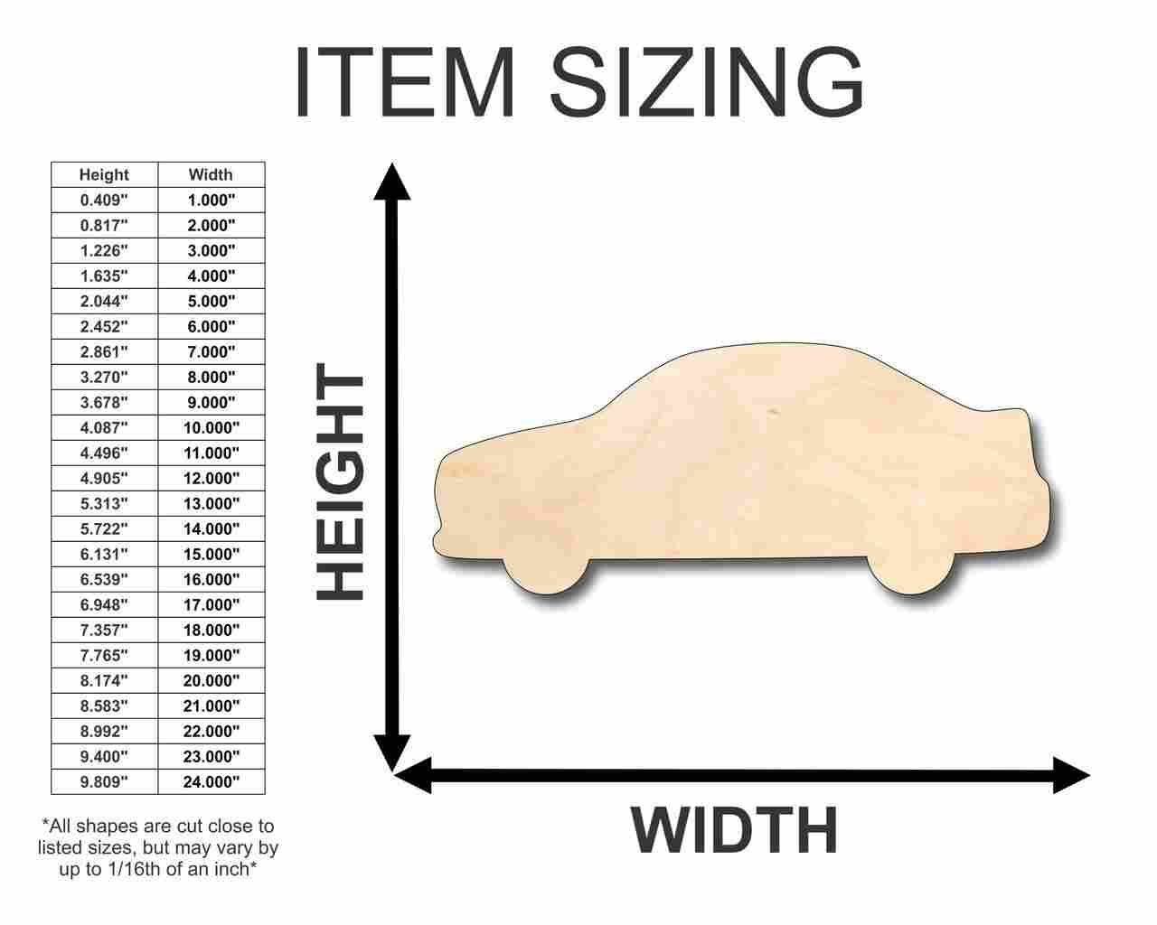 Unfinished Wood Car Shape - Craft - up to 46" DIY - Image 2