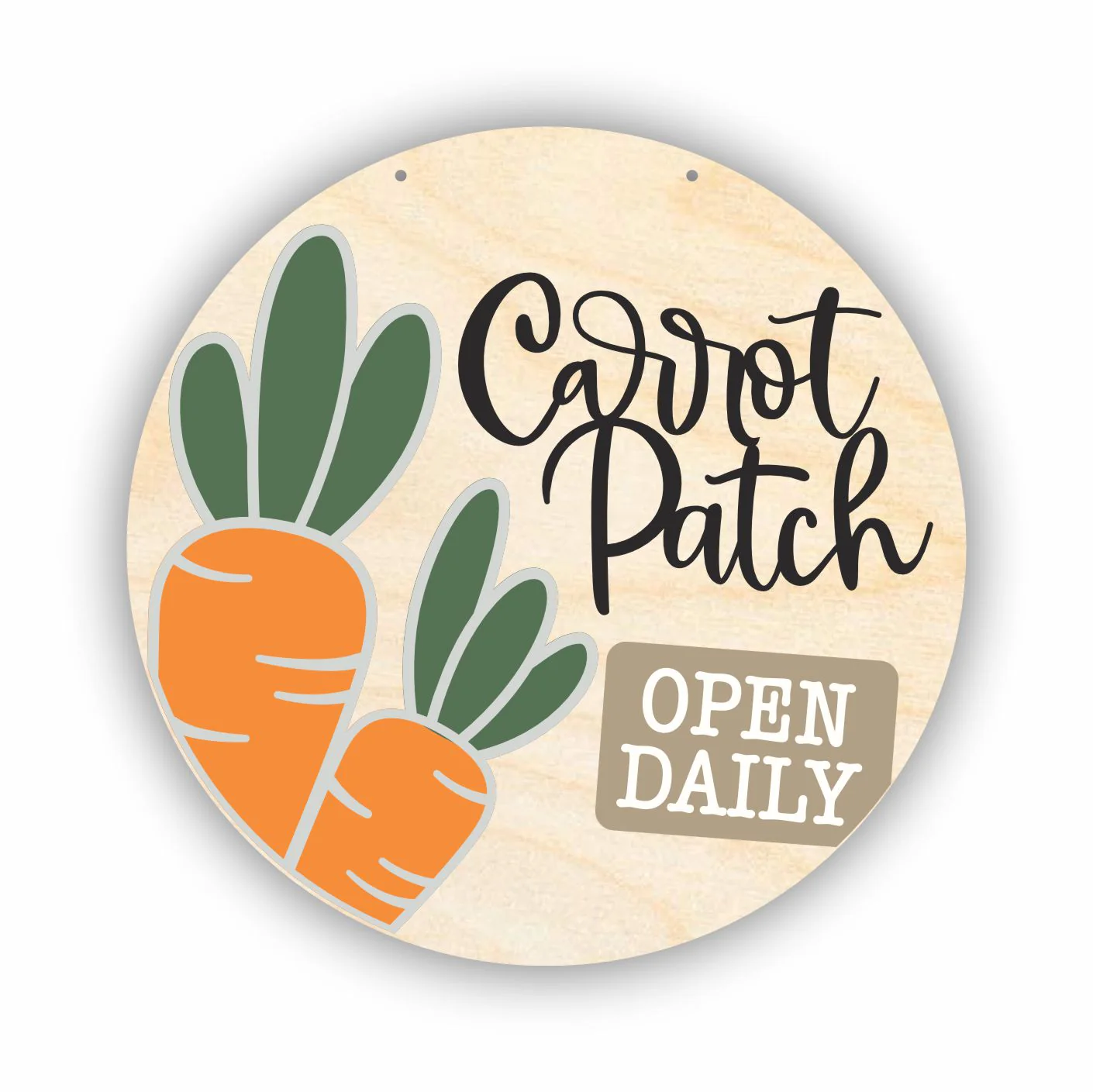 Unfinished Wood Carrot Patch Door Sign Kit | Wood Craft Cutouts | 1/4" Thick | - Image 2