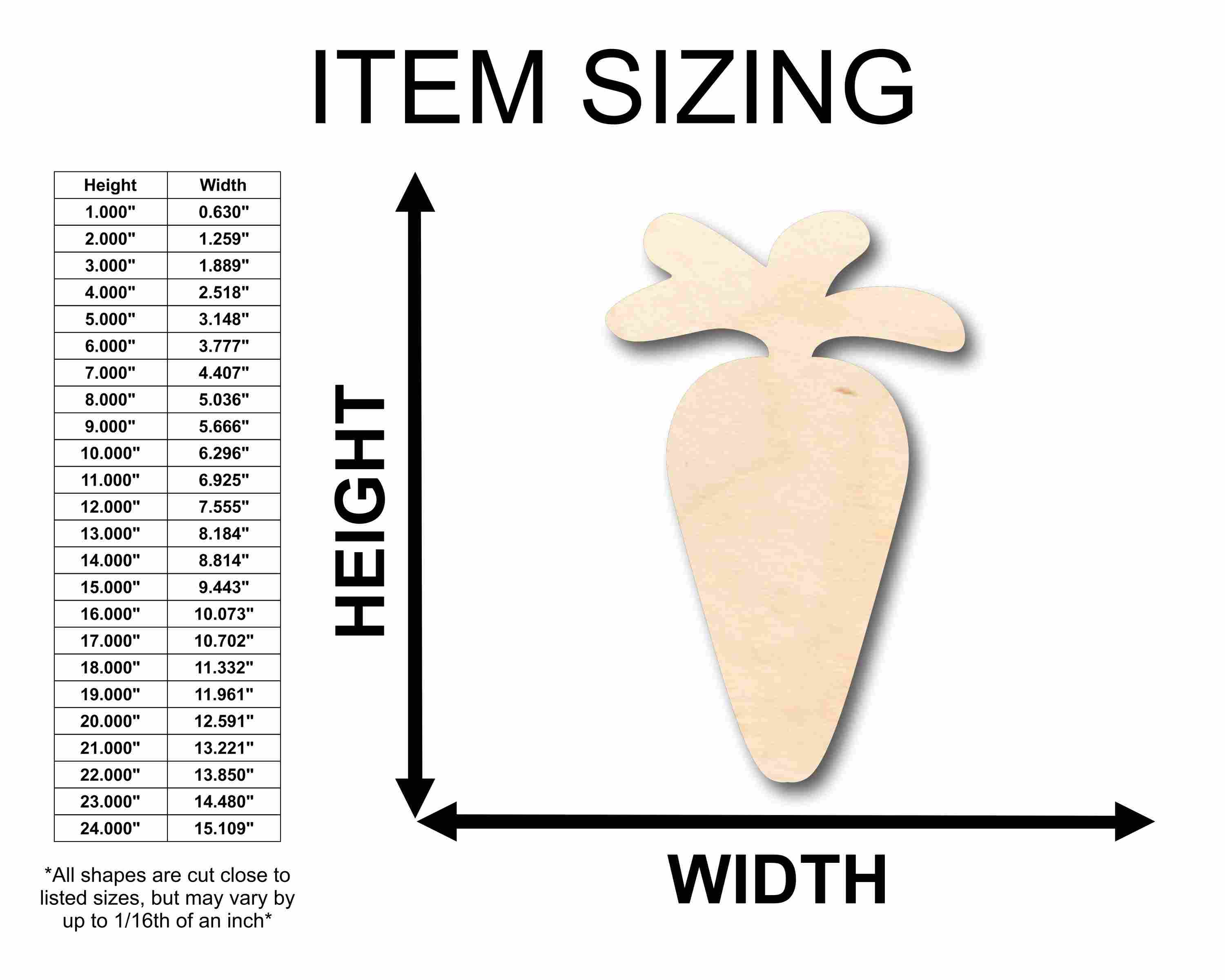 Unfinished Wood Carrot Silhouette - Craft- up to 46" DIY - Image 2