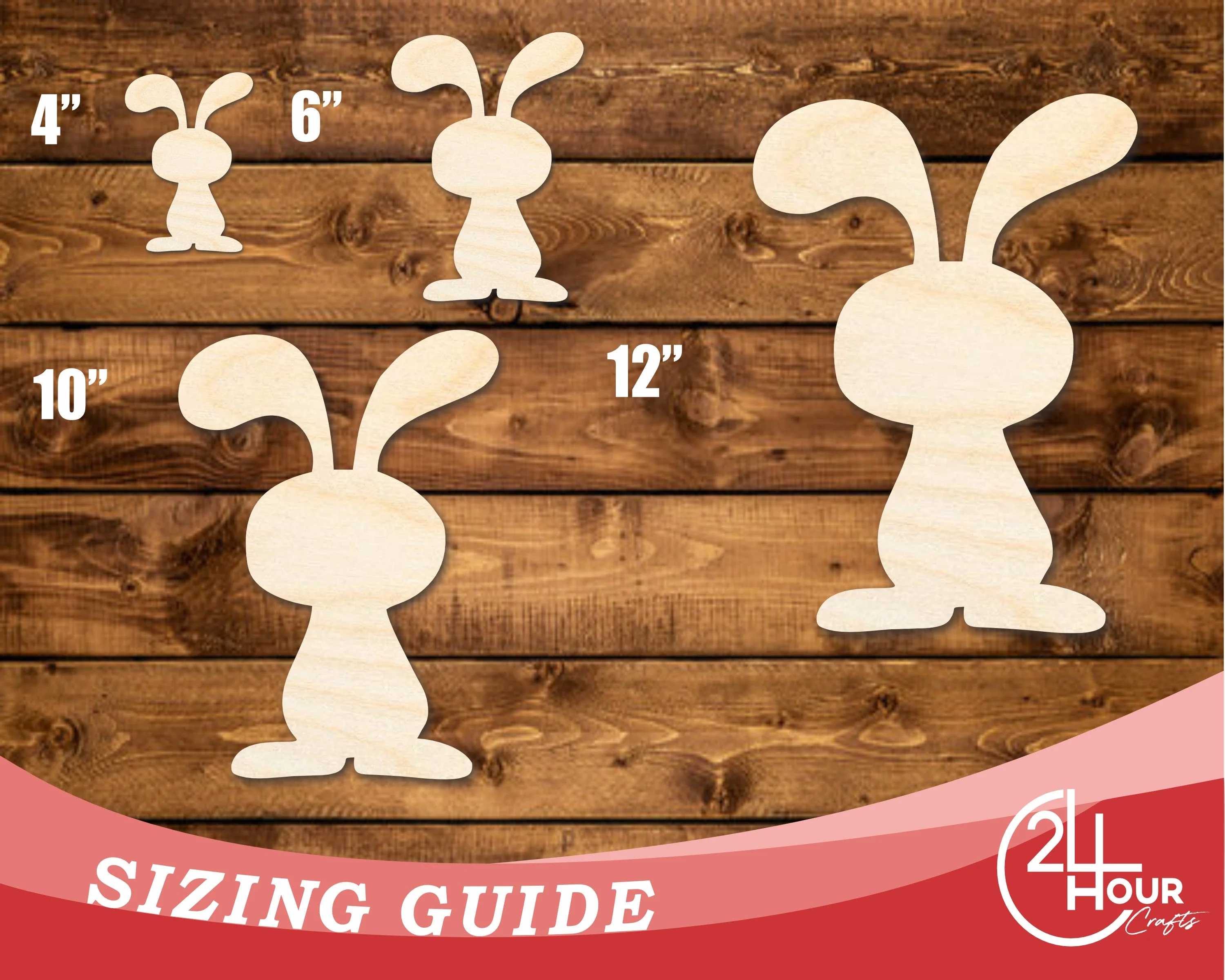 Unfinished Wood Cartoon Bunny Shape | DIY Craft Cutout | up to 46" DIY - Image 3