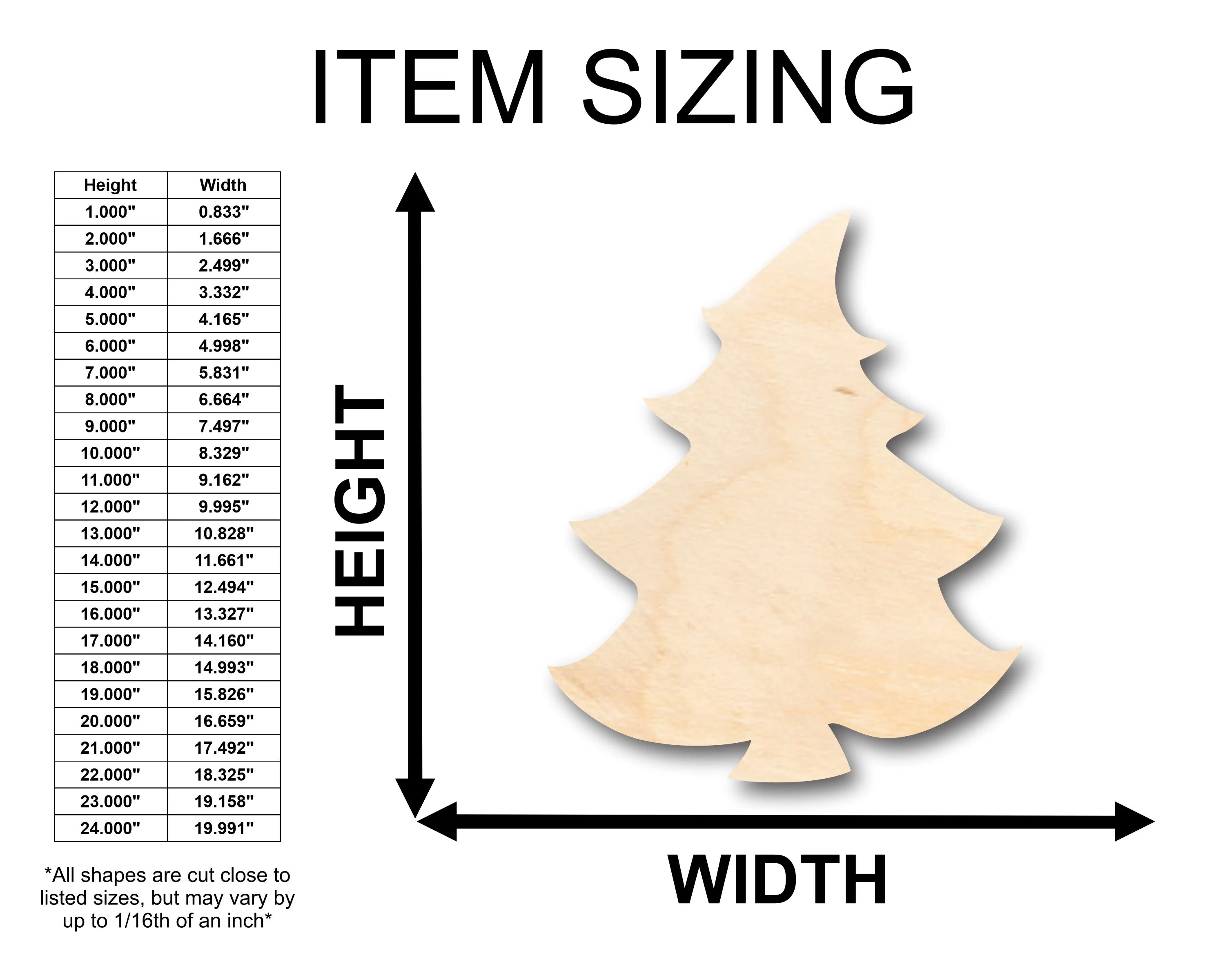 Unfinished Wood Cartoon Christmas Tree Shape - Craft - up to 46" DIY - Image 2