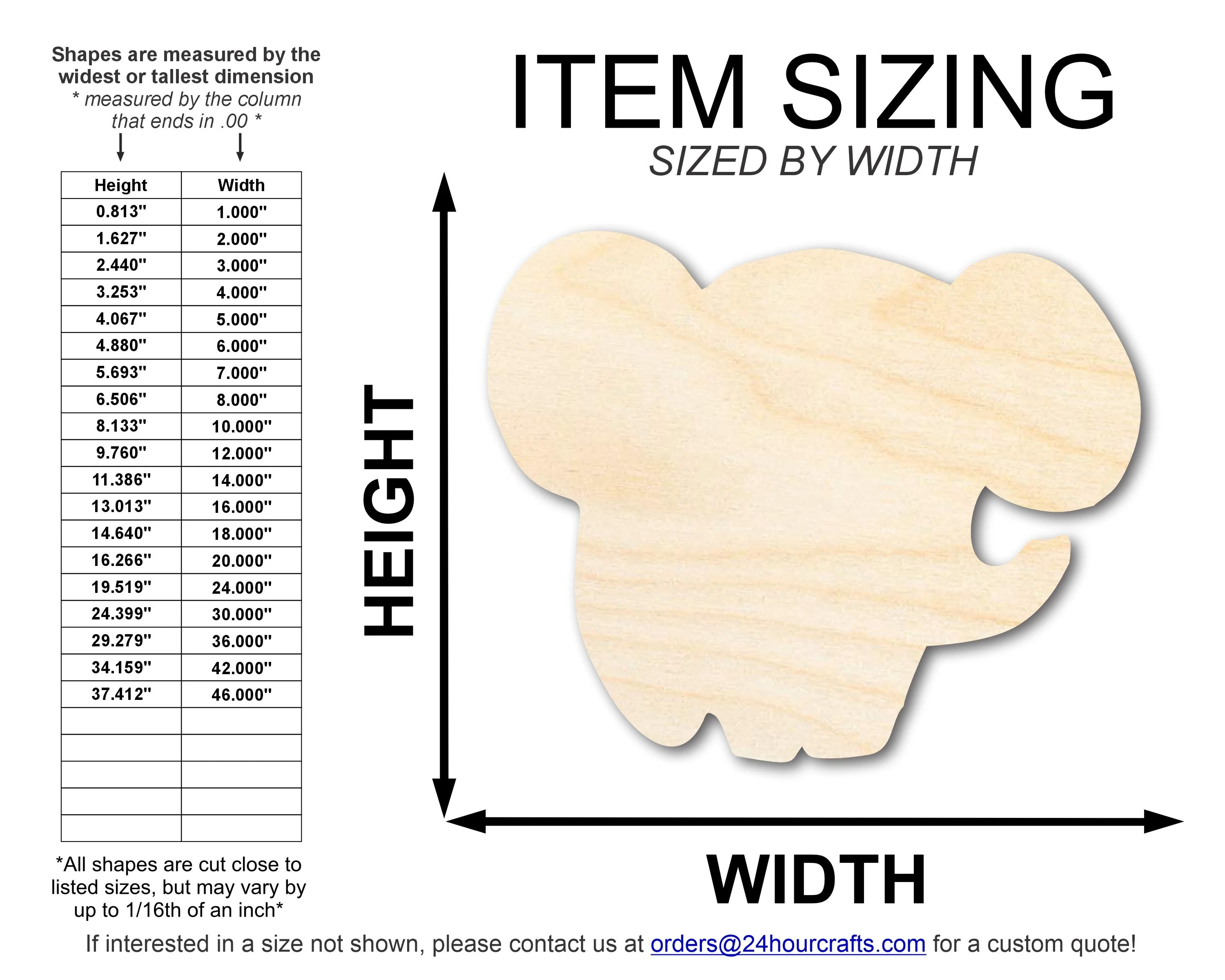 Unfinished Wood Cartoon Elephant Shape | DIY Craft Cutout | up to 46" DIY - Image 2