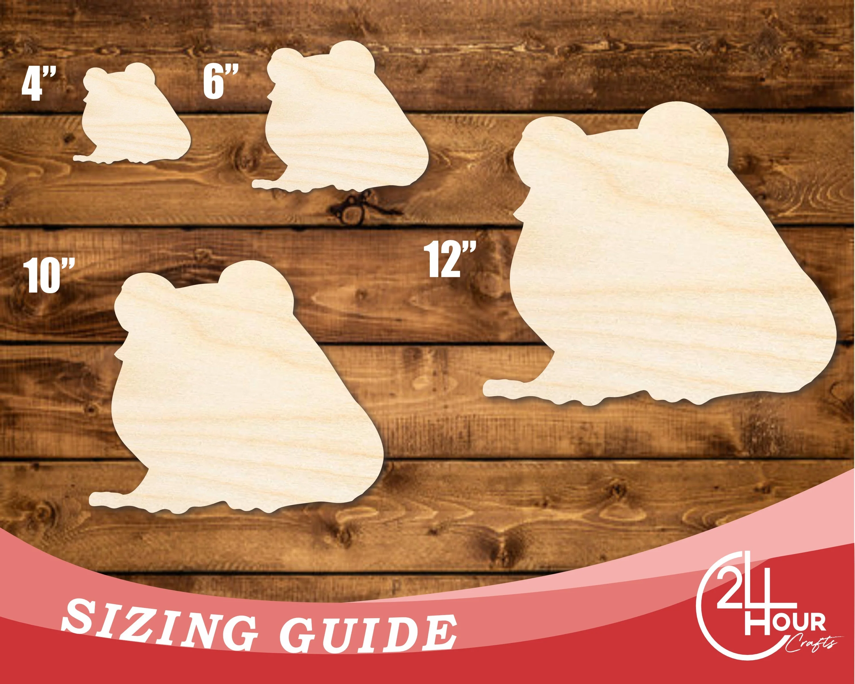 Unfinished Wood Cartoon Frog Shape | DIY Craft Cutout | up to 46" DIY - Image 3