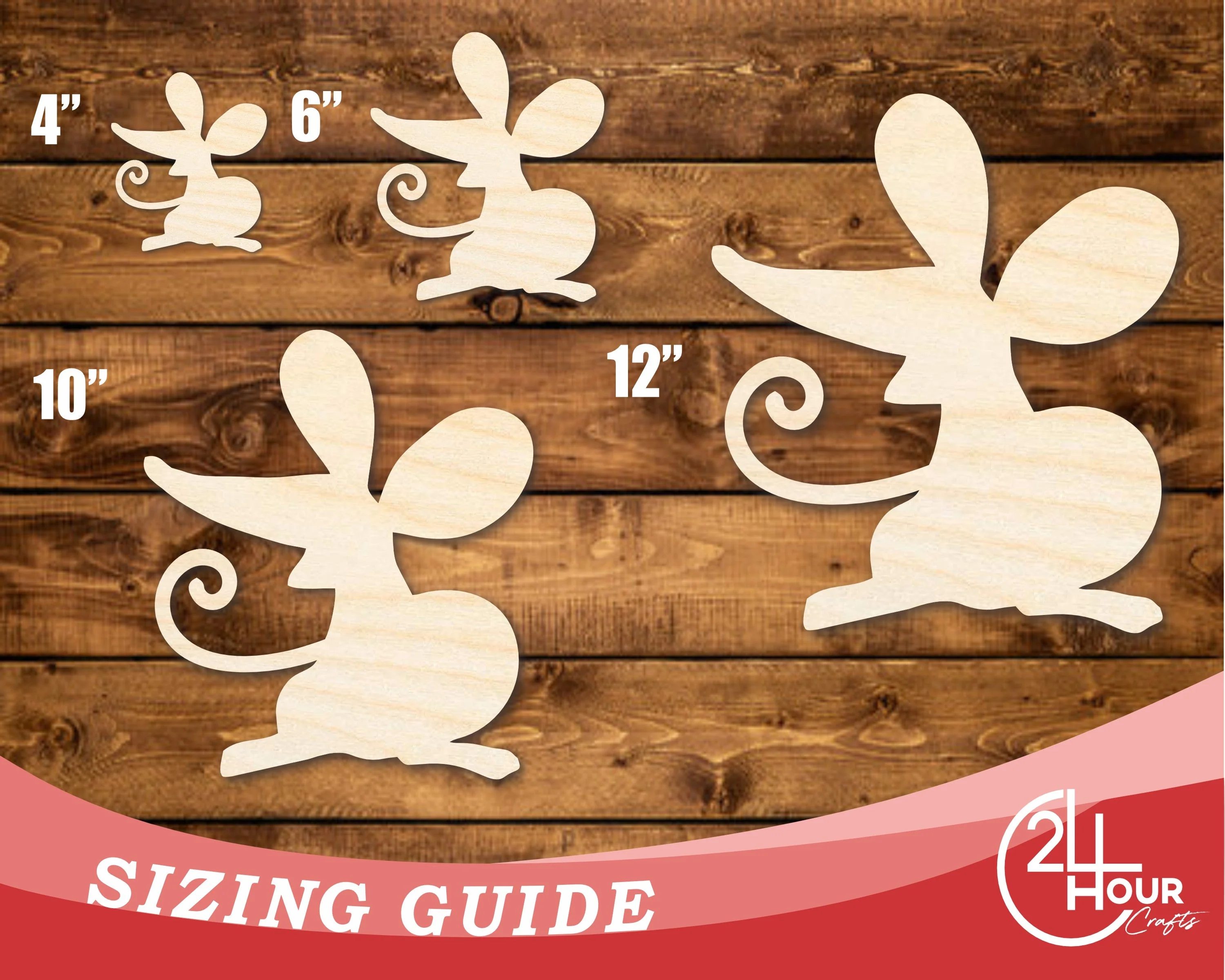 Unfinished Wood Cartoon Mouse Shape | DIY Craft Cutout | up to 46" DIY - Image 3