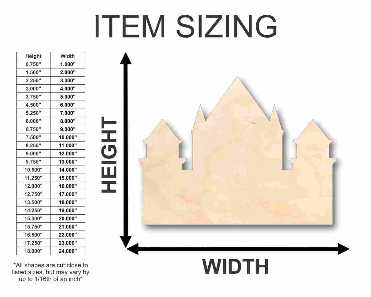 Unfinished Wood Castle Shape - Middle Ages - Craft - up to 46" DIY - Image 2