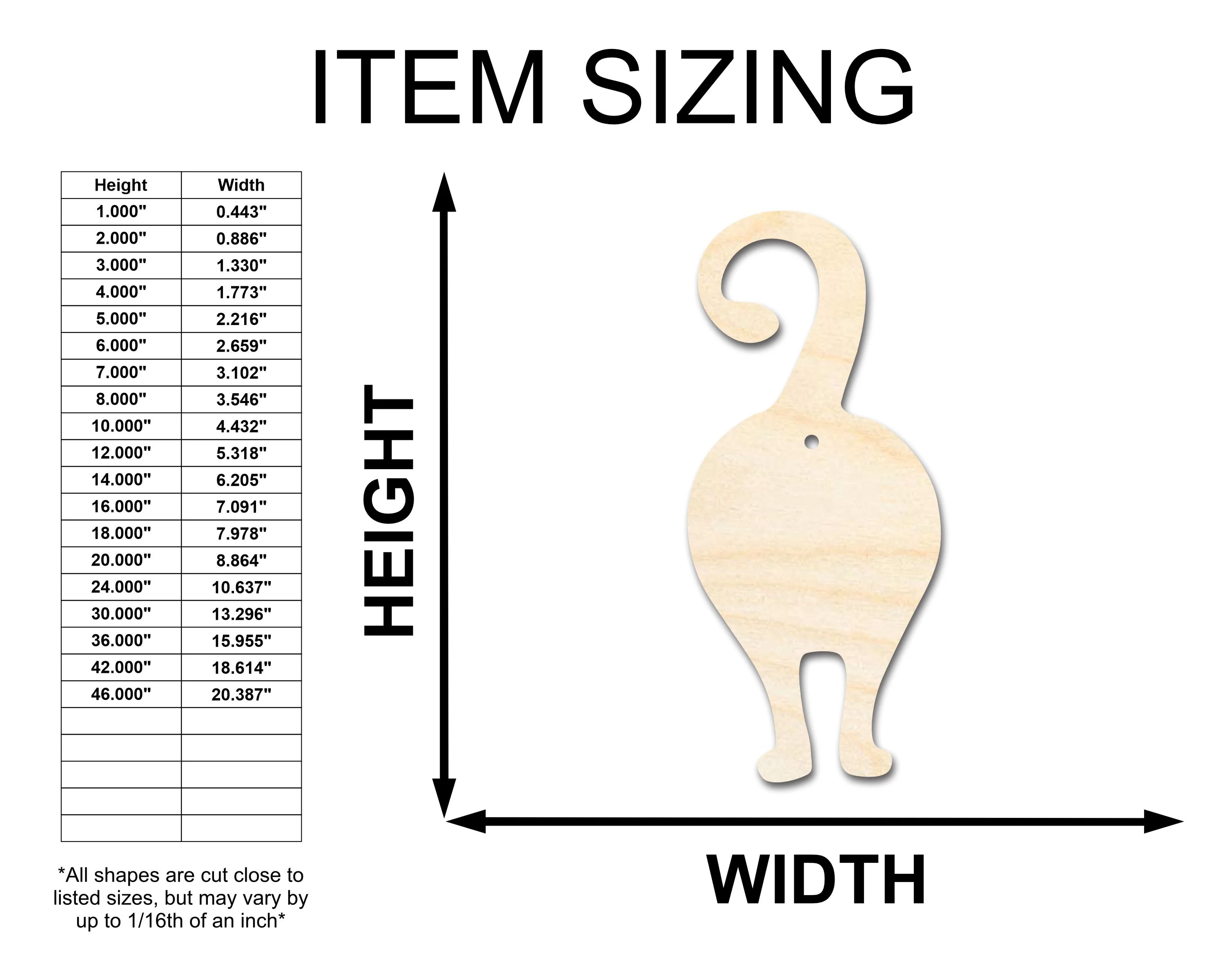 Unfinished Wood Cat Backside Shape - Pet Craft - up to 46" - Image 2