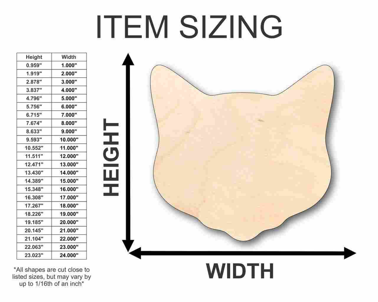 Unfinished Wood Cat Head Shape - Animal - Pet - Craft - up to 46" DIY - Image 2