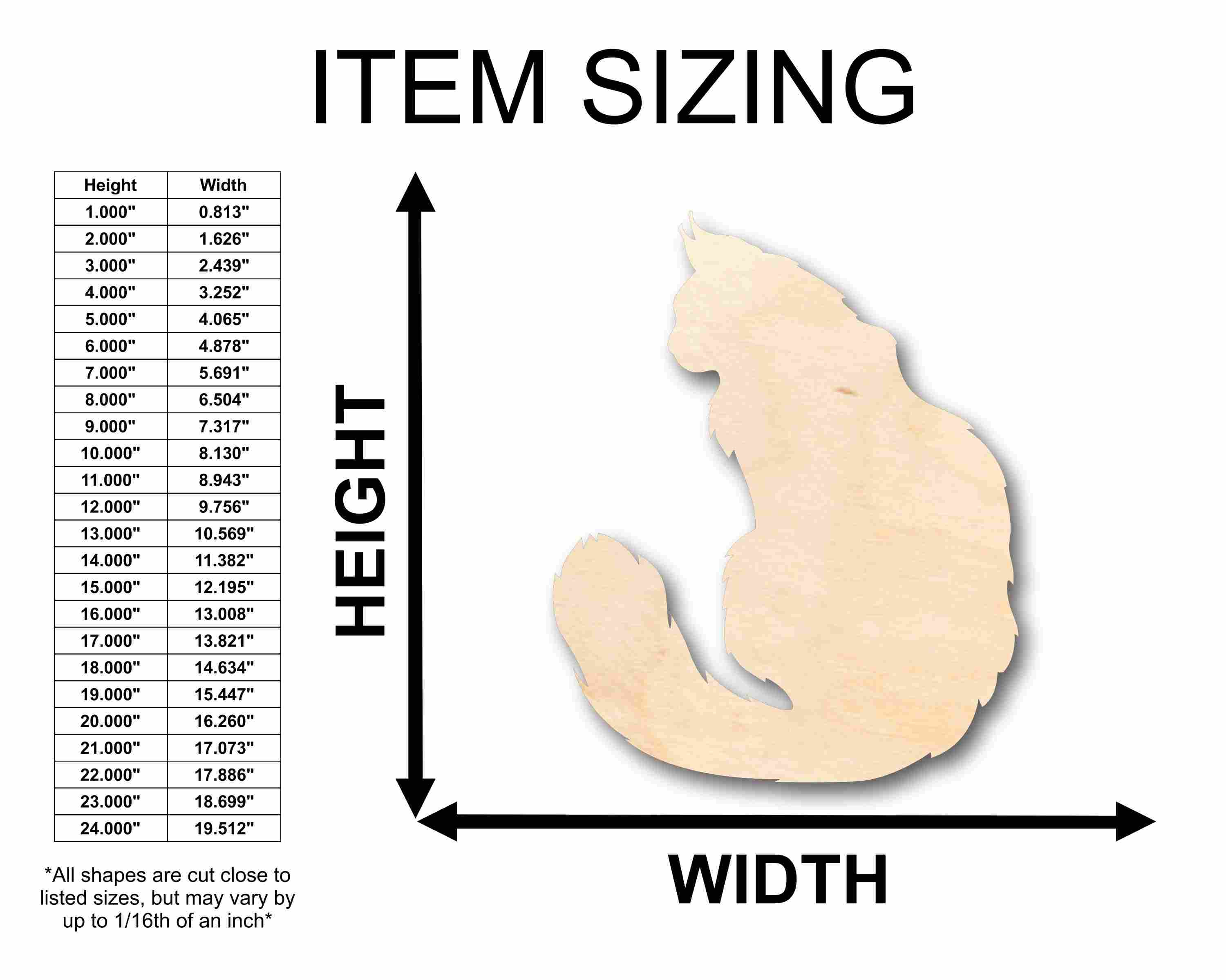 Unfinished Wood Cat Main Coon Silhouette - Craft- up to 46" DIY - Image 2