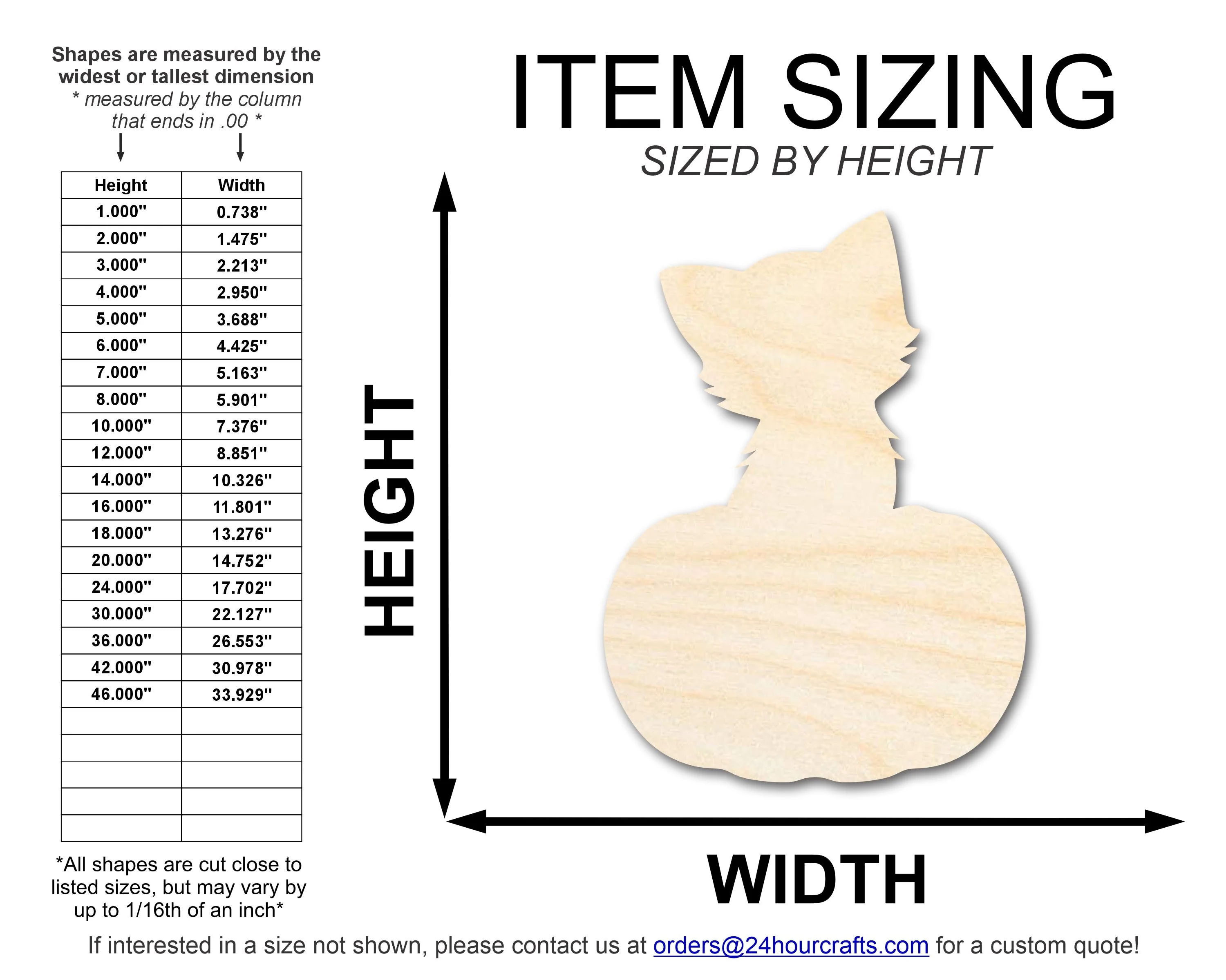 Unfinished Wood Cat on Pumpkin Shape | DIY Fall Cat Craft Cutout | up to 46" DIY - Image 2