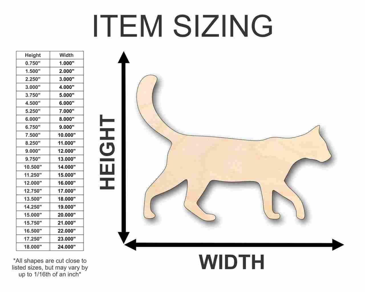 Unfinished Wood Cat Shape - Animal - Pet - Craft - up to 46" DIY - Image 2