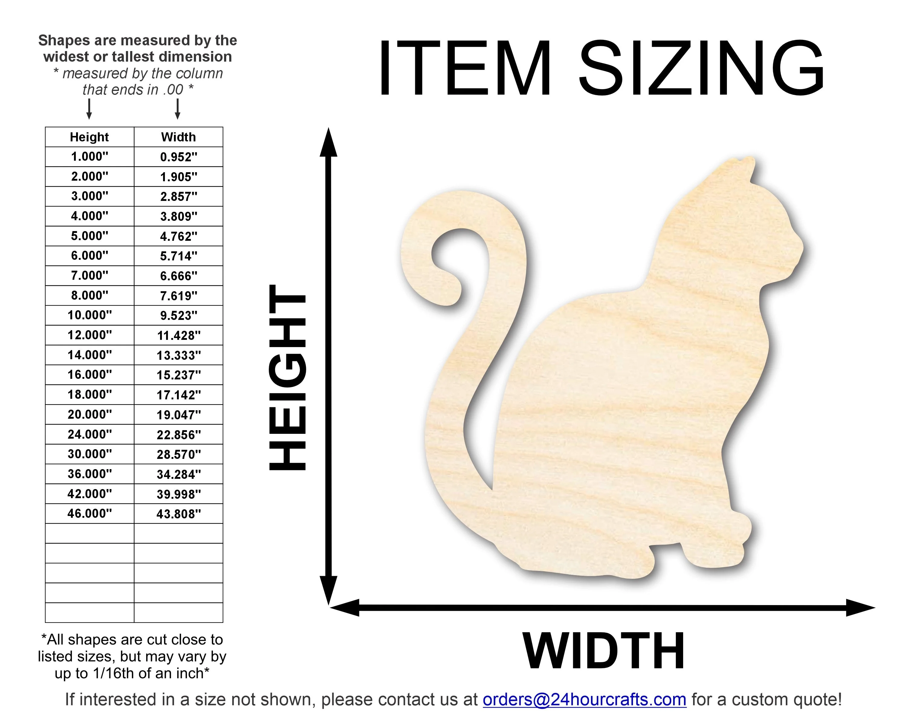 Unfinished Wood Cat Shape | JGrondz | DIY Craft Cutout | up to 46" DIY - Image 2