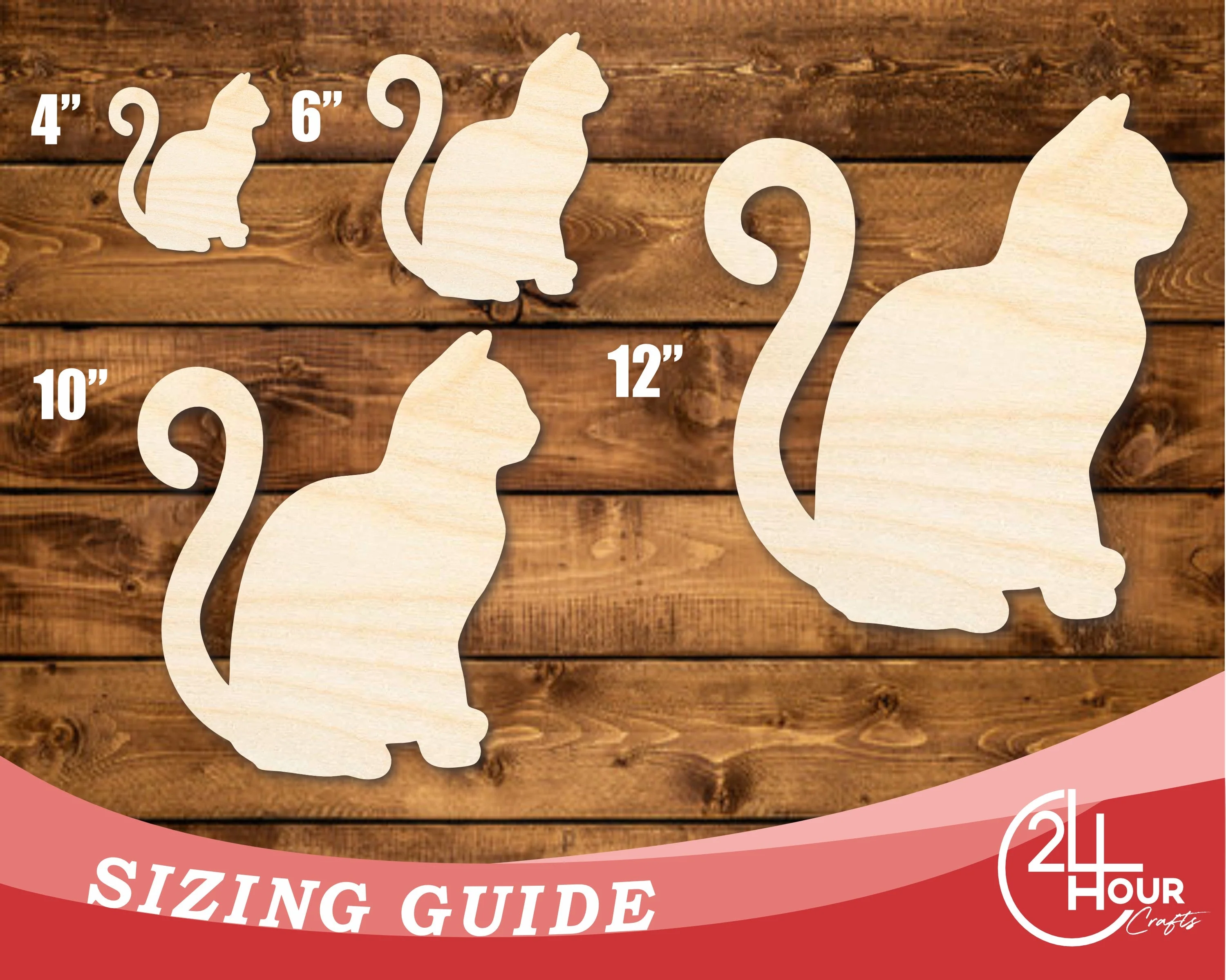 Unfinished Wood Cat Shape | JGrondz | DIY Craft Cutout | up to 46" DIY - Image 3