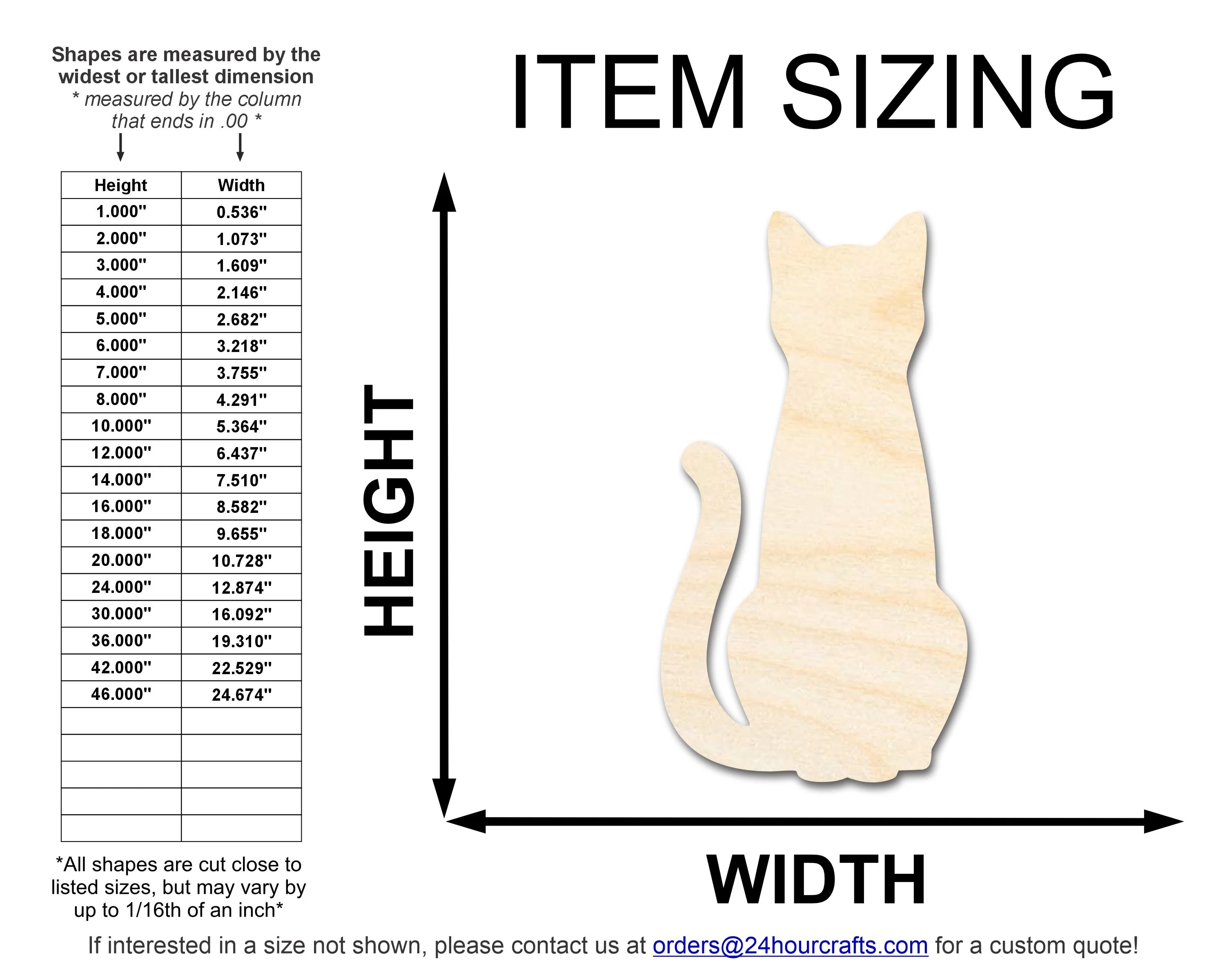 Unfinished Wood Cat Sitting Shape | JGrondz | DIY Craft Cutout | up to 46" DIY - Image 2