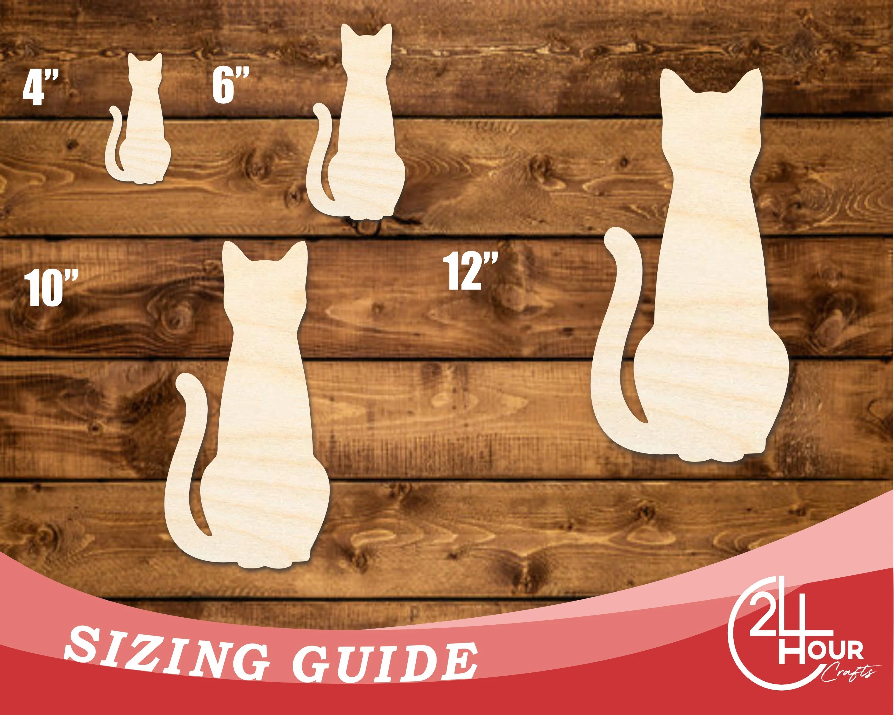 Unfinished Wood Cat Sitting Shape | JGrondz | DIY Craft Cutout | up to 46" DIY - Image 3