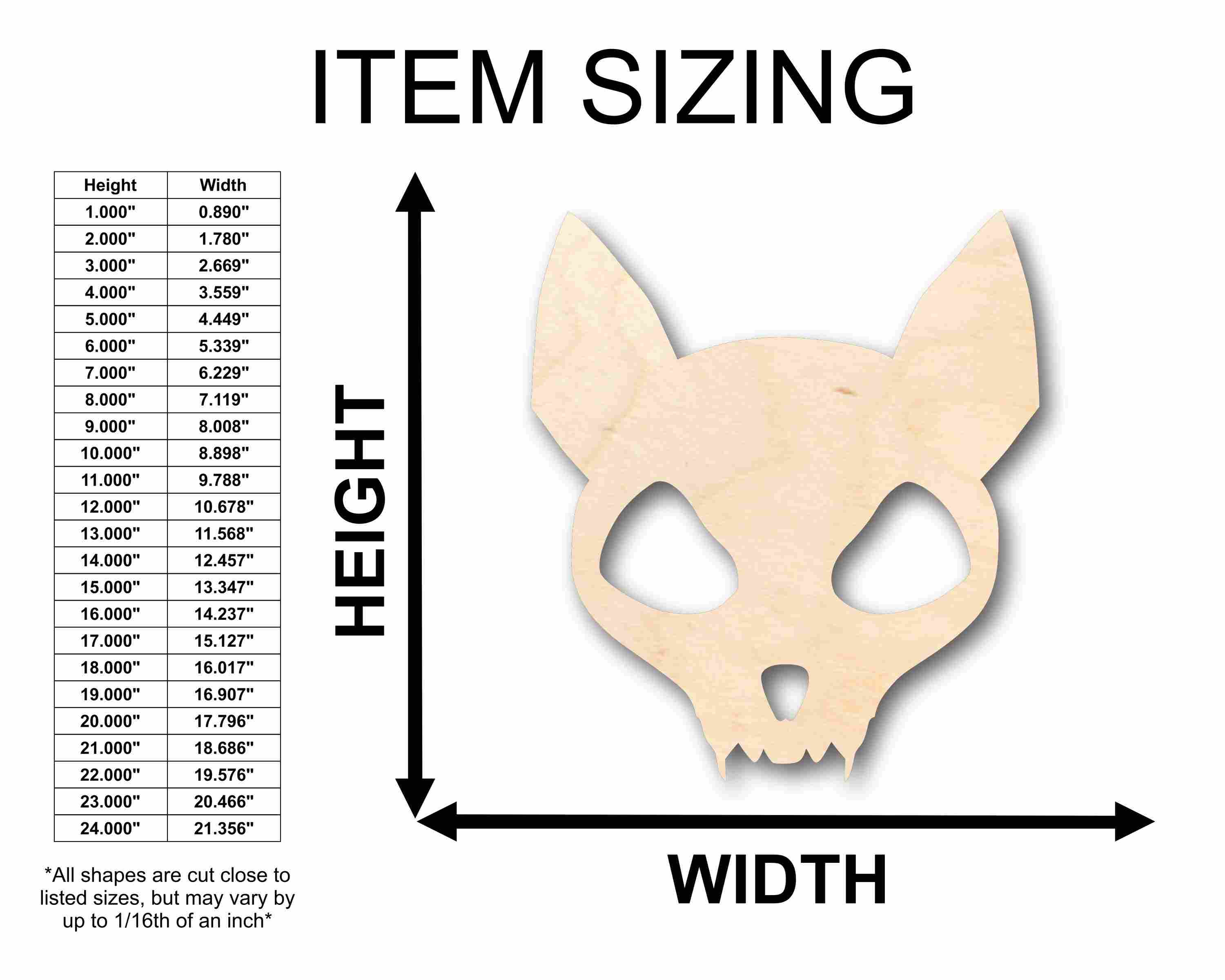 Unfinished Wood Cat Skull Silhouette - Craft- up to 46" DIY - Image 2