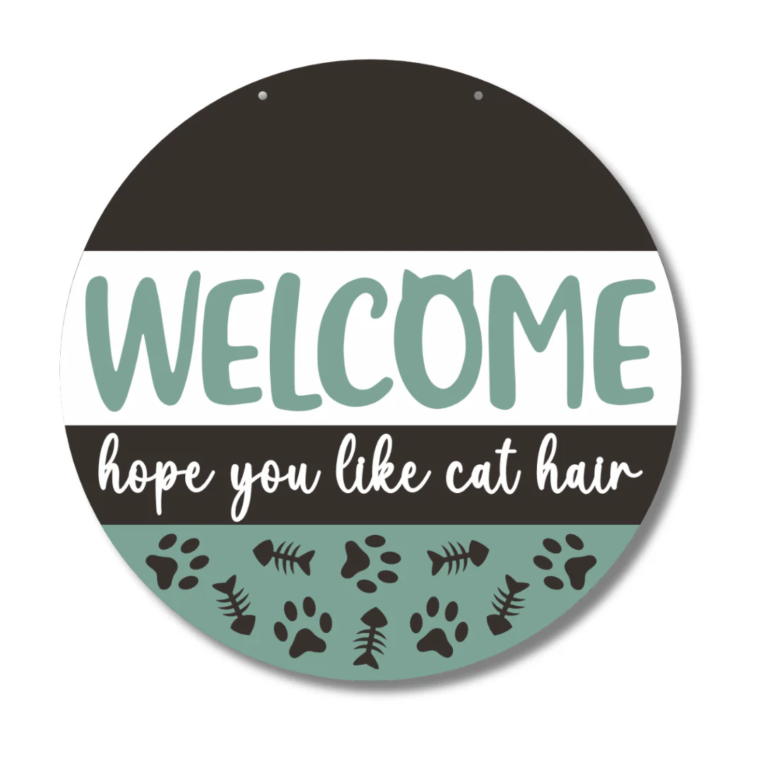 Unfinished Wood Cat Welcome Door Sign Kit | Wood Craft Cutouts | 1/4" Thick | - Image 2