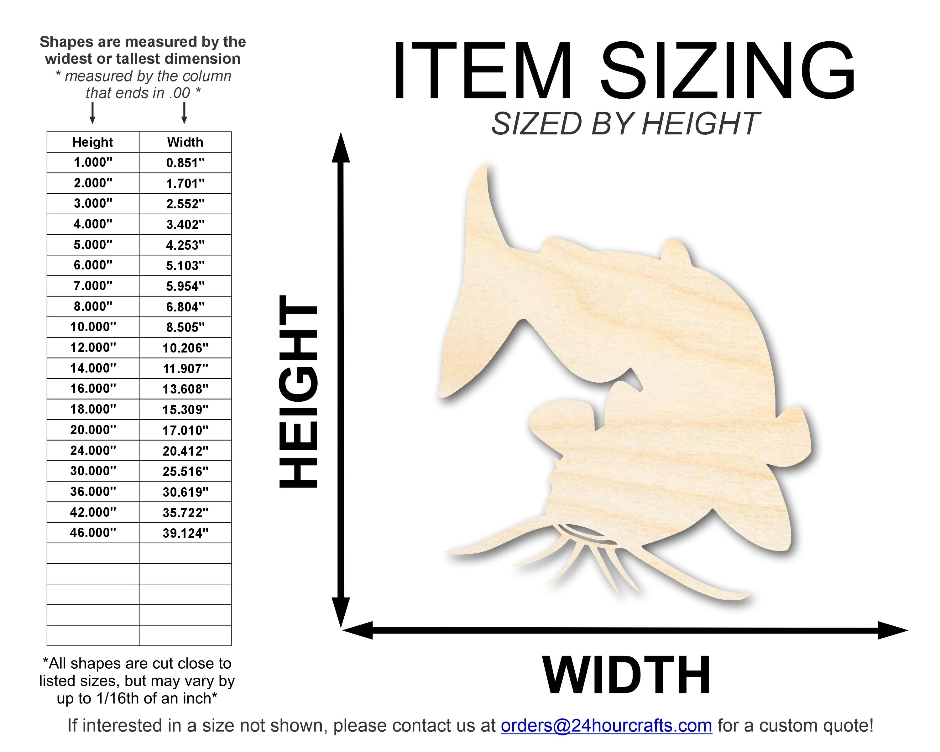 Unfinished Wood Catfish Shape | DIY Craft Cutout | up to 46" DIY - Image 2