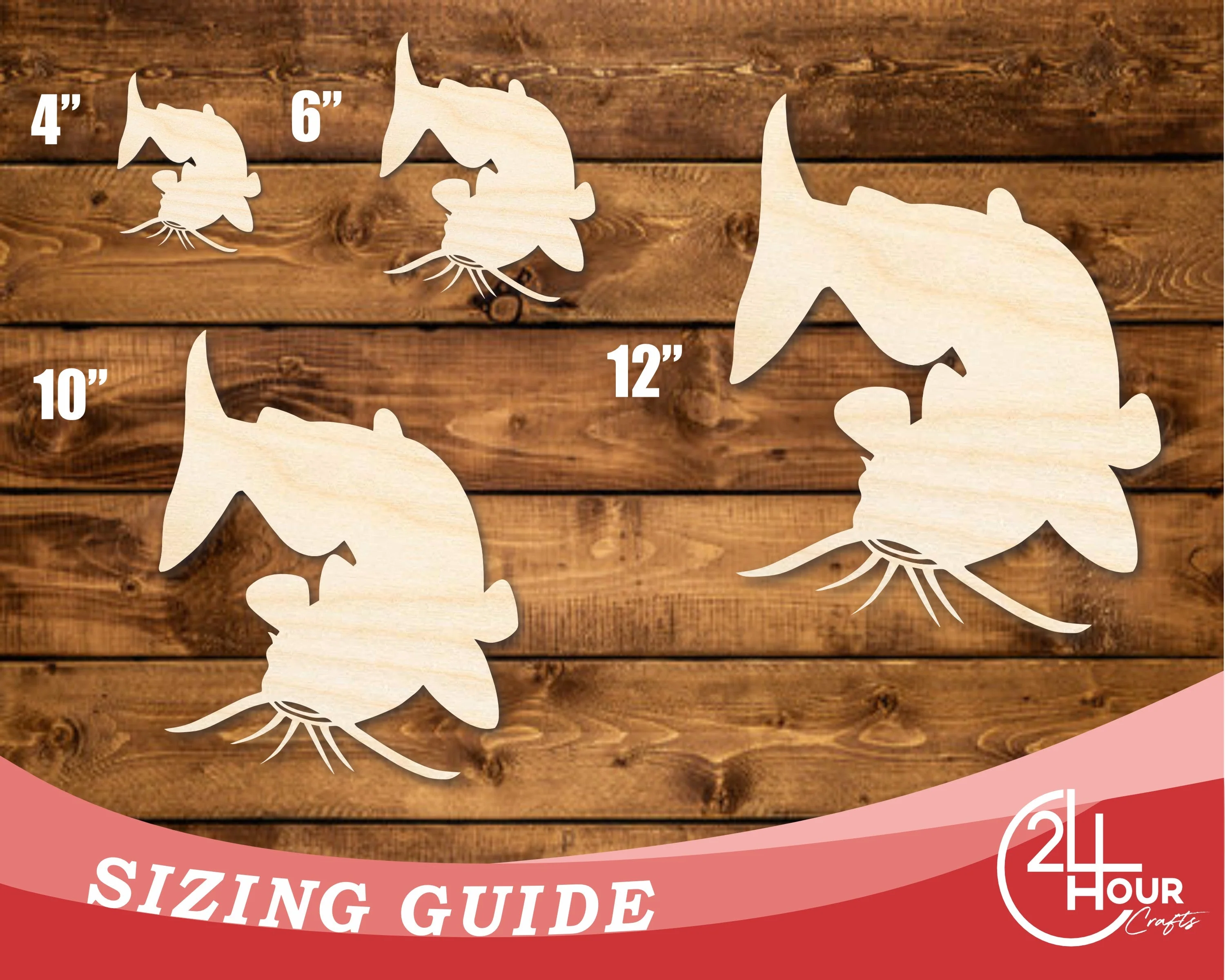 Unfinished Wood Catfish Shape | DIY Craft Cutout | up to 46" DIY - Image 3