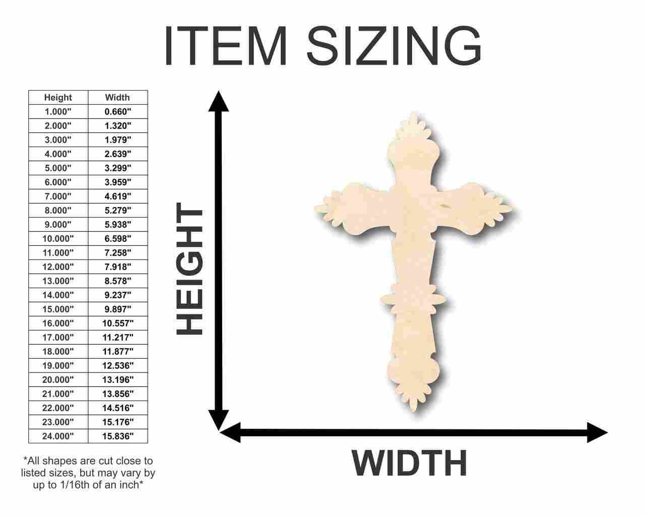 Unfinished Wood Catholic Cross Shape - Easter - Christian - Craft - up to 46" DIY - Image 2