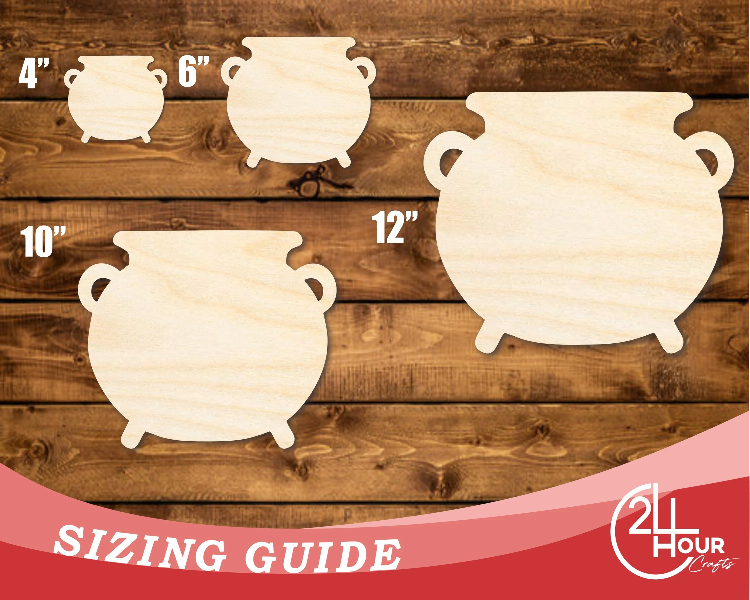 Unfinished Wood Cauldron Shape | DIY Craft Cutout | up to 46" DIY - Image 3