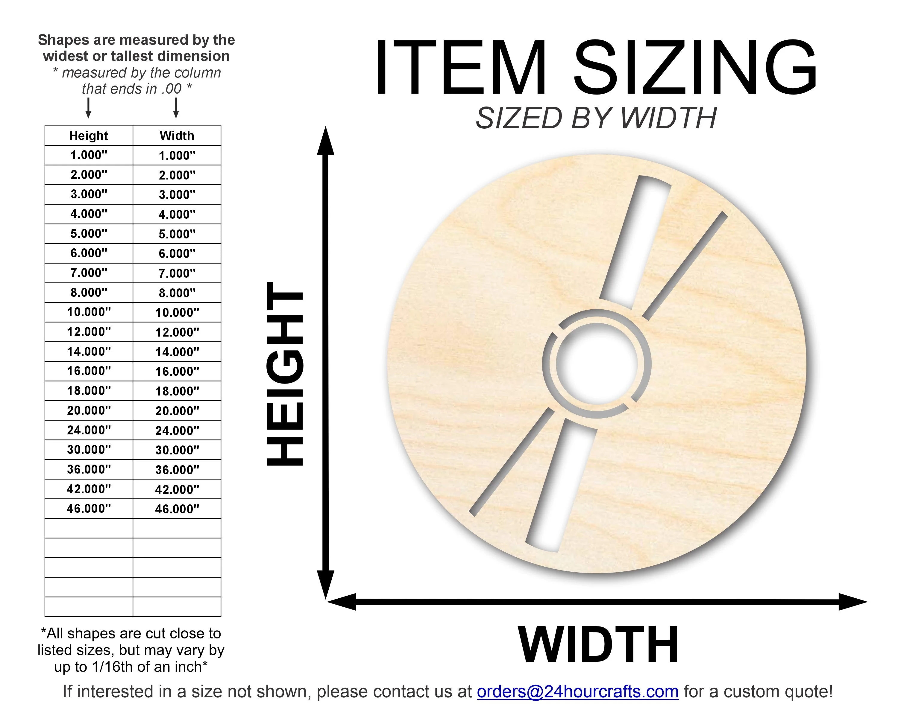 Unfinished Wood CD Shape | DIY Craft Cutout | up to 46" DIY - Image 2