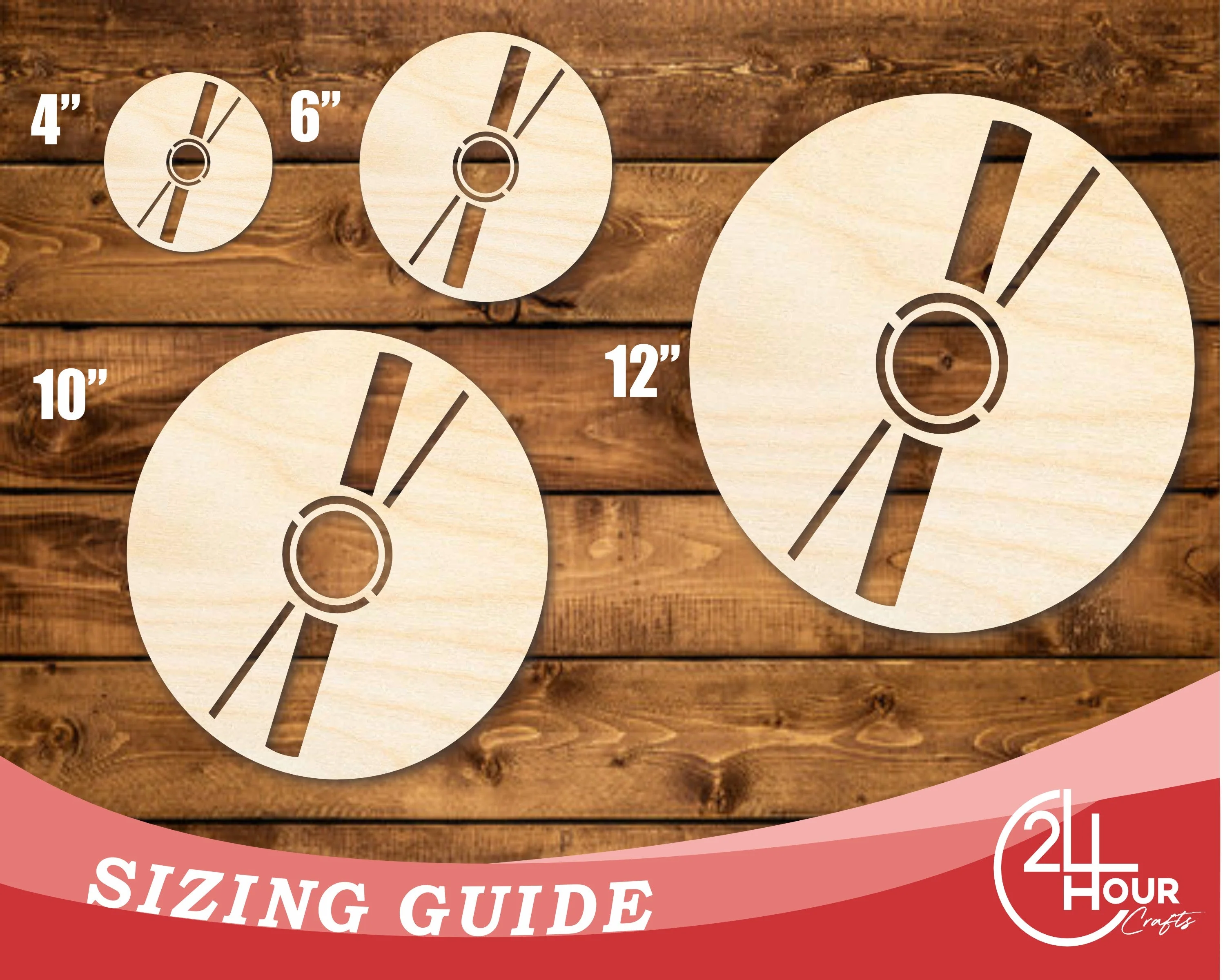 Unfinished Wood CD Shape | DIY Craft Cutout | up to 46" DIY - Image 3