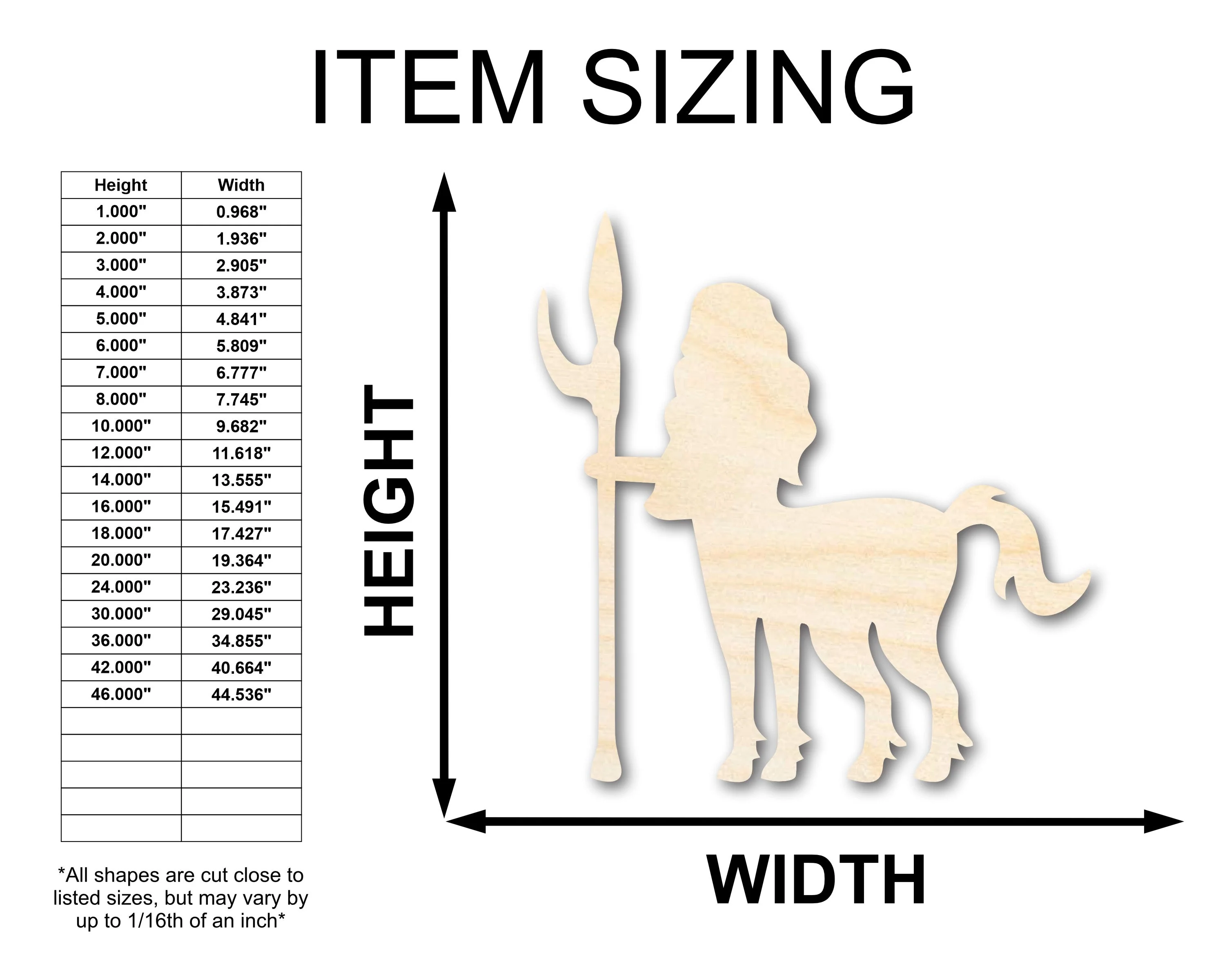 Unfinished Wood Centaur Shape - Craft - up to 46" - Image 2