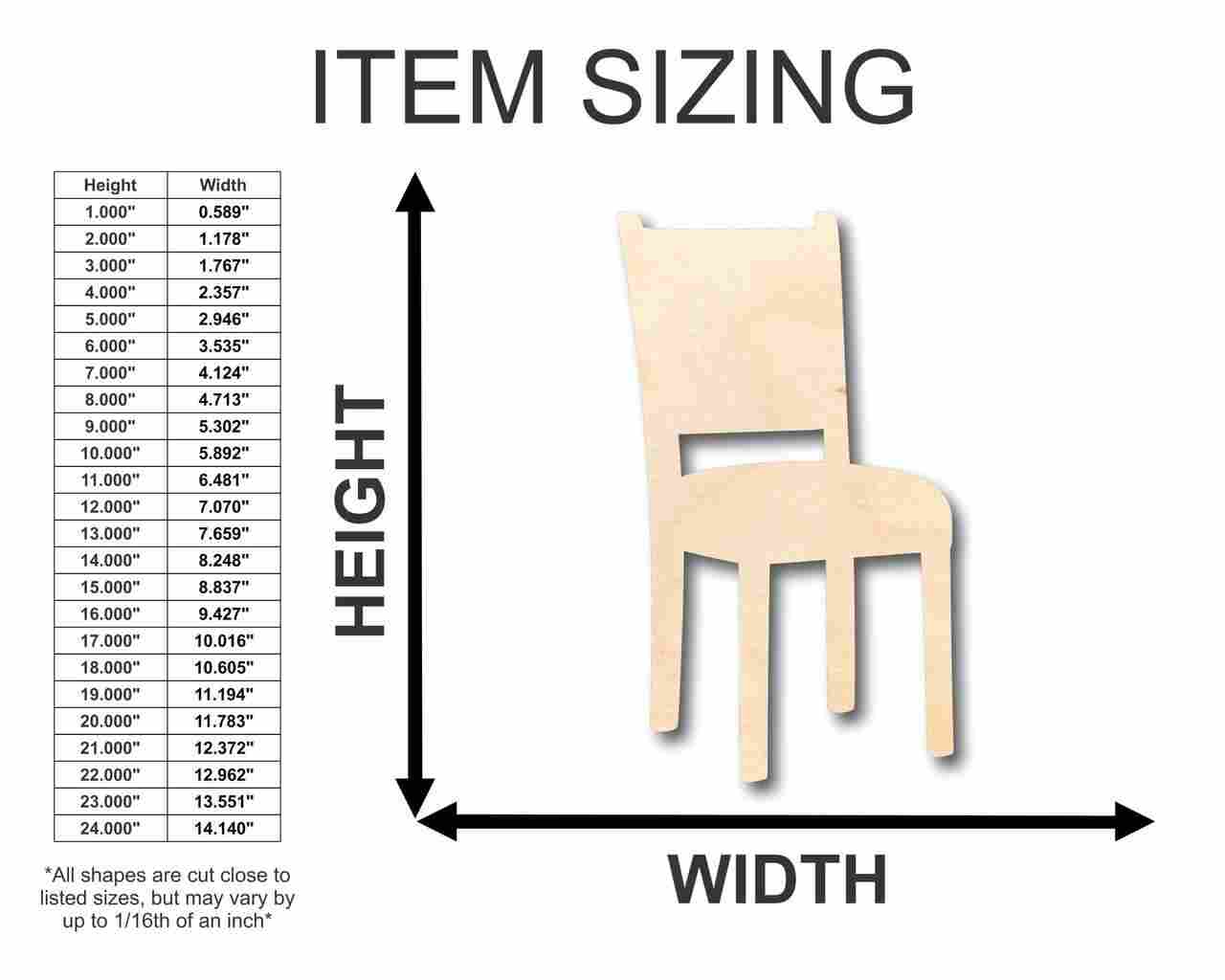Unfinished Wood Chair Shape - Craft - up to 46" DIY - Image 2