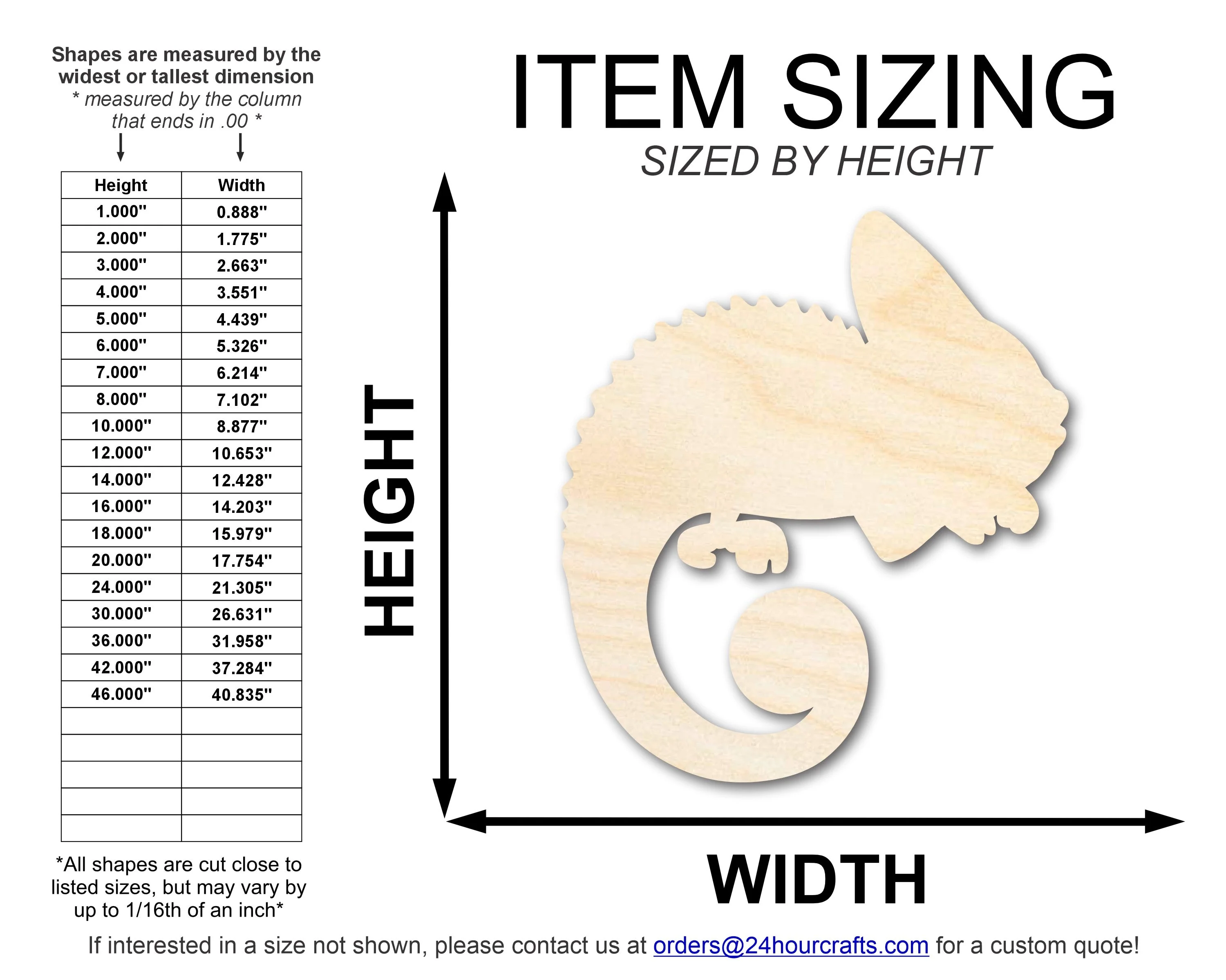 Unfinished Wood Chameleon Shape | DIY Craft Cutout | up to 46" DIY - Image 2
