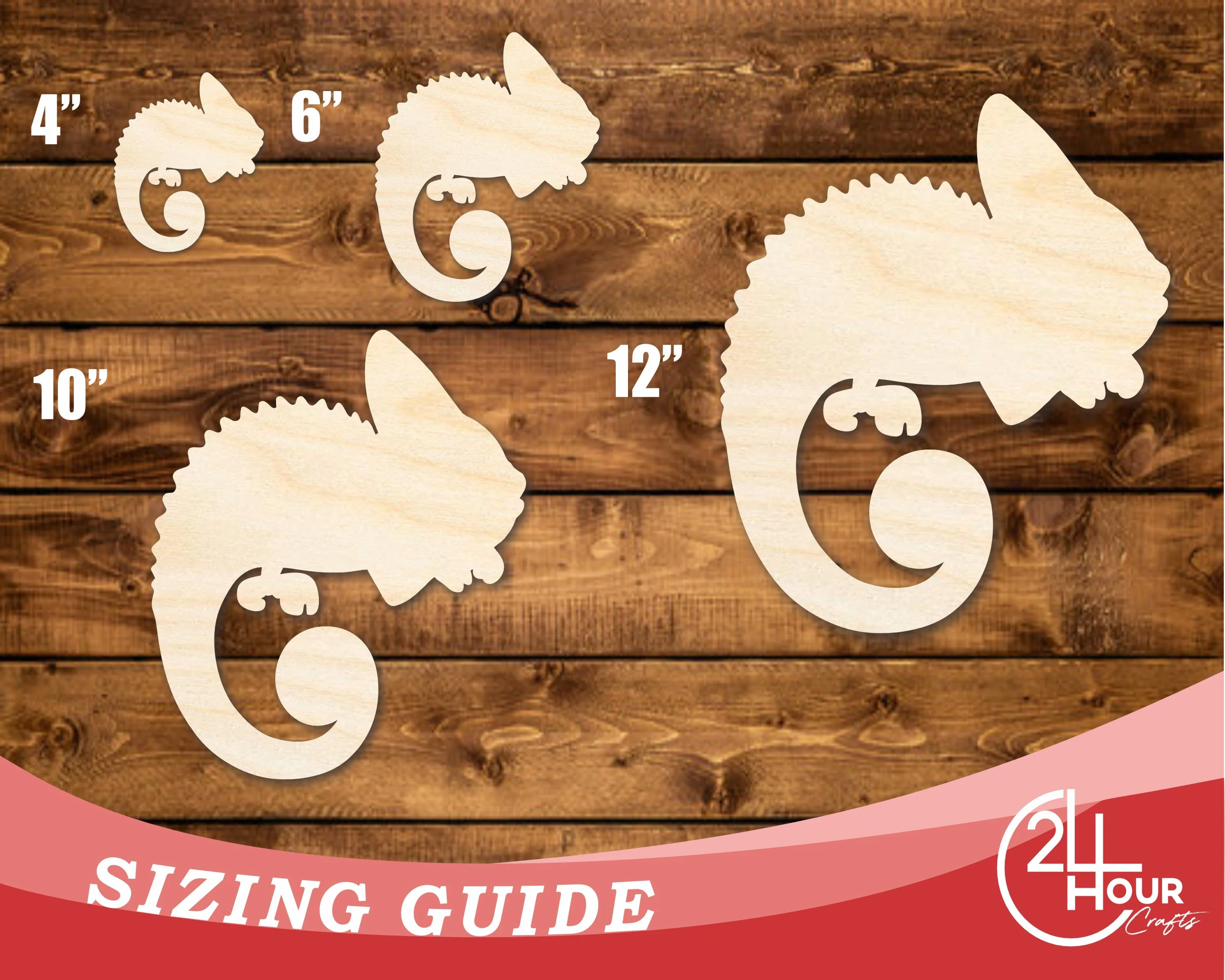 Unfinished Wood Chameleon Shape | DIY Craft Cutout | up to 46" DIY - Image 3