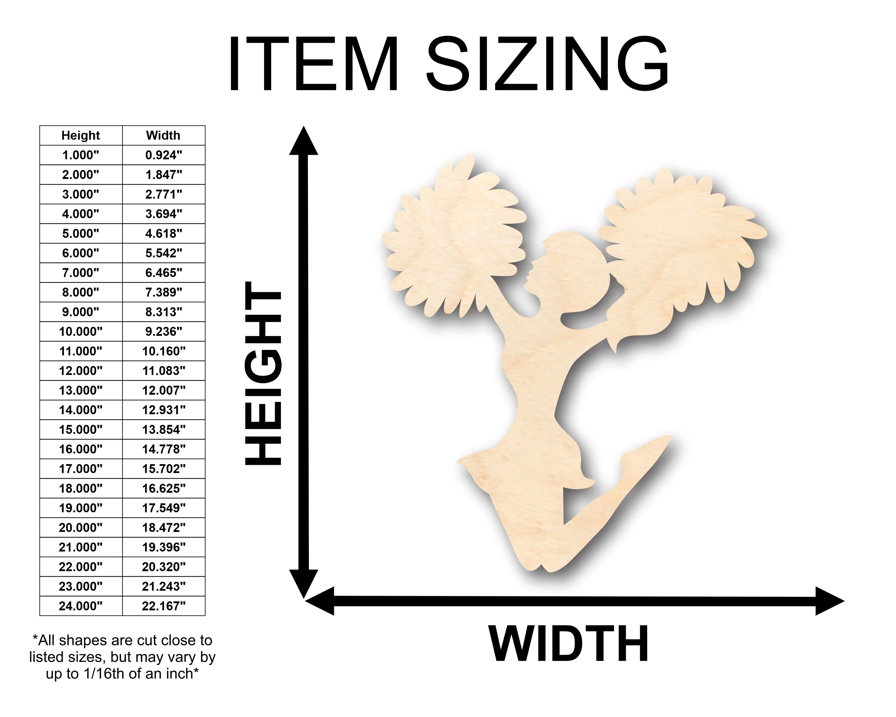 Unfinished Wood Cheer Shape - Craft - up to 46" DIY - Image 2