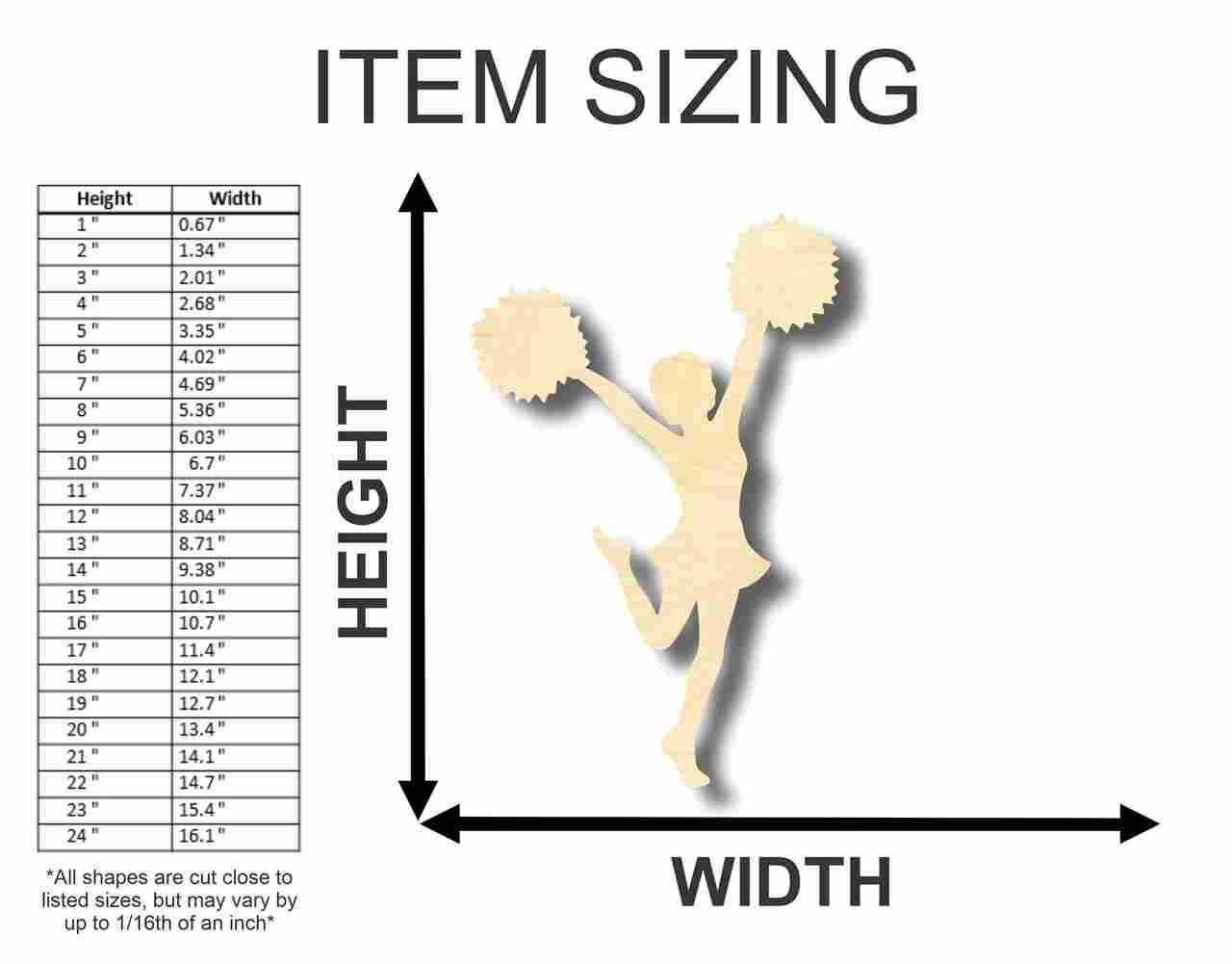 Unfinished Wood Cheerleader Shape - Girl's Room Decor DIY - Craft- up to 46" DIY - Image 2