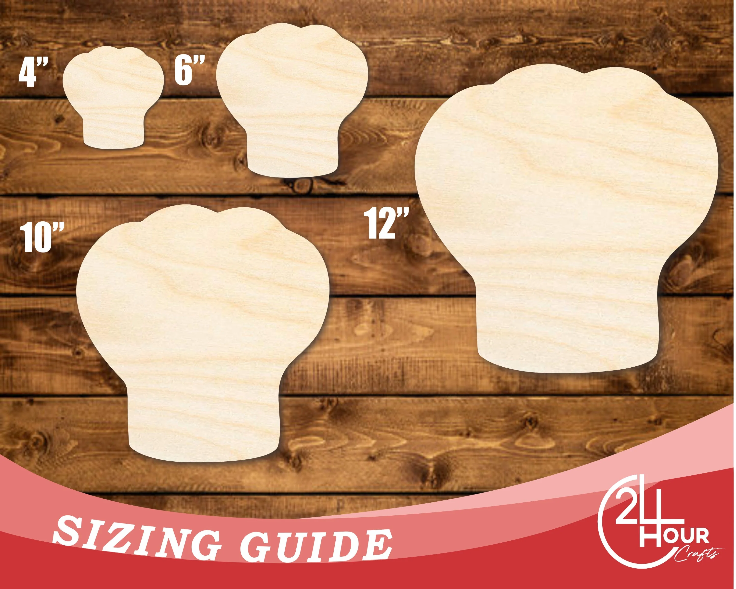 Unfinished Wood Chef Hat Shape | DIY Craft Cutout | up to 46" DIY - Image 3