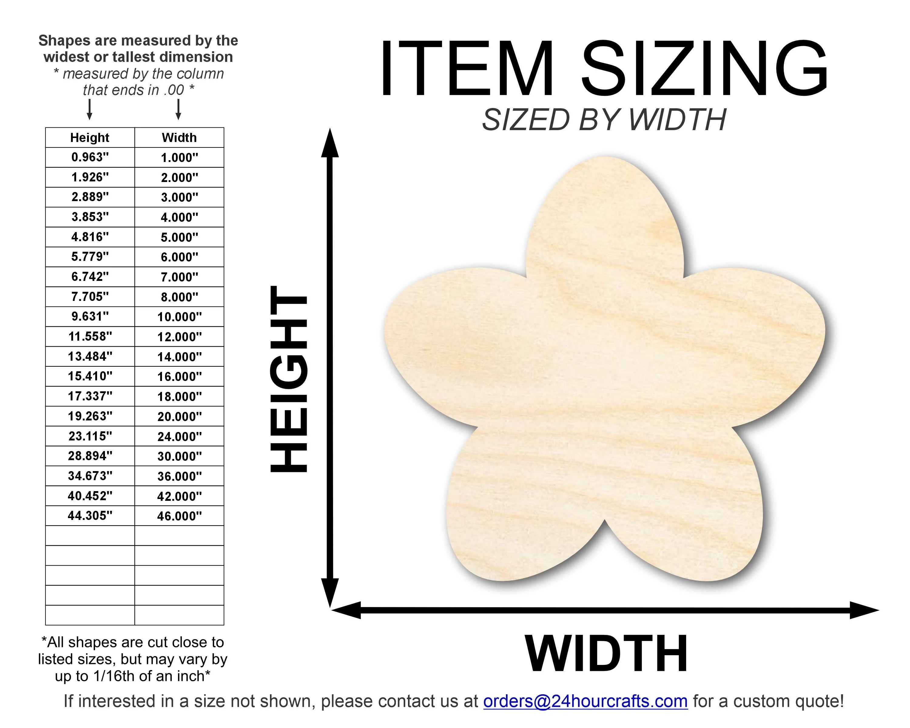Unfinished Wood Cherry Blossom Shape | DIY Japan Flower Craft Cutout | Up to 36" - Image 2