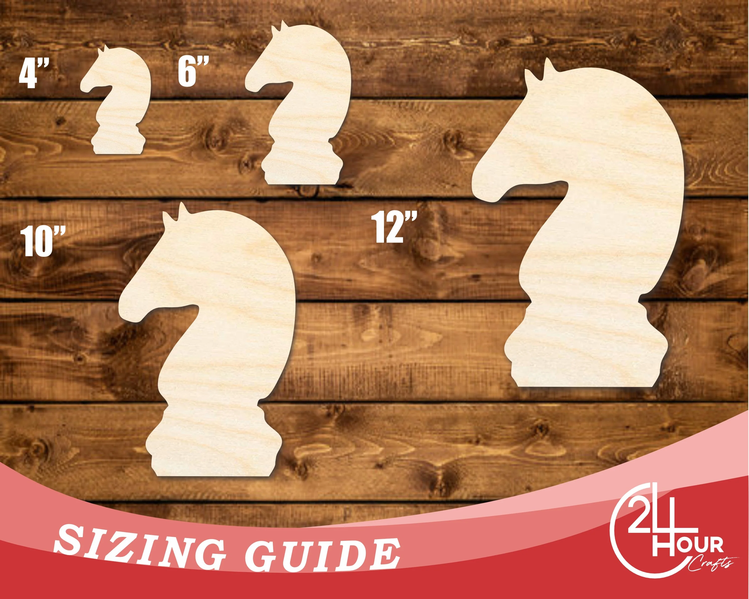Unfinished Wood Chess Knight Shape | DIY Craft Cutout | up to 46" DIY - Image 3