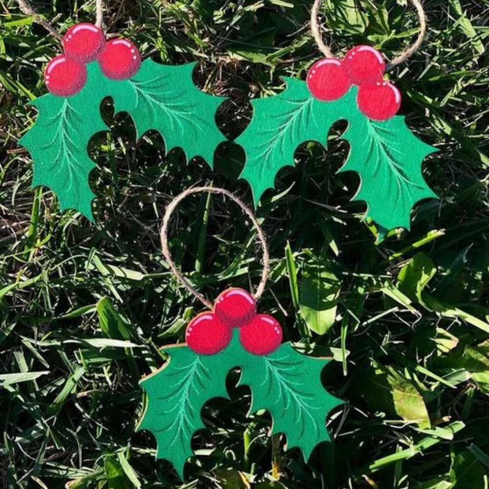 Unfinished Wood Christmas Holly Shape - Craft - up to 46" DIY - Image 2
