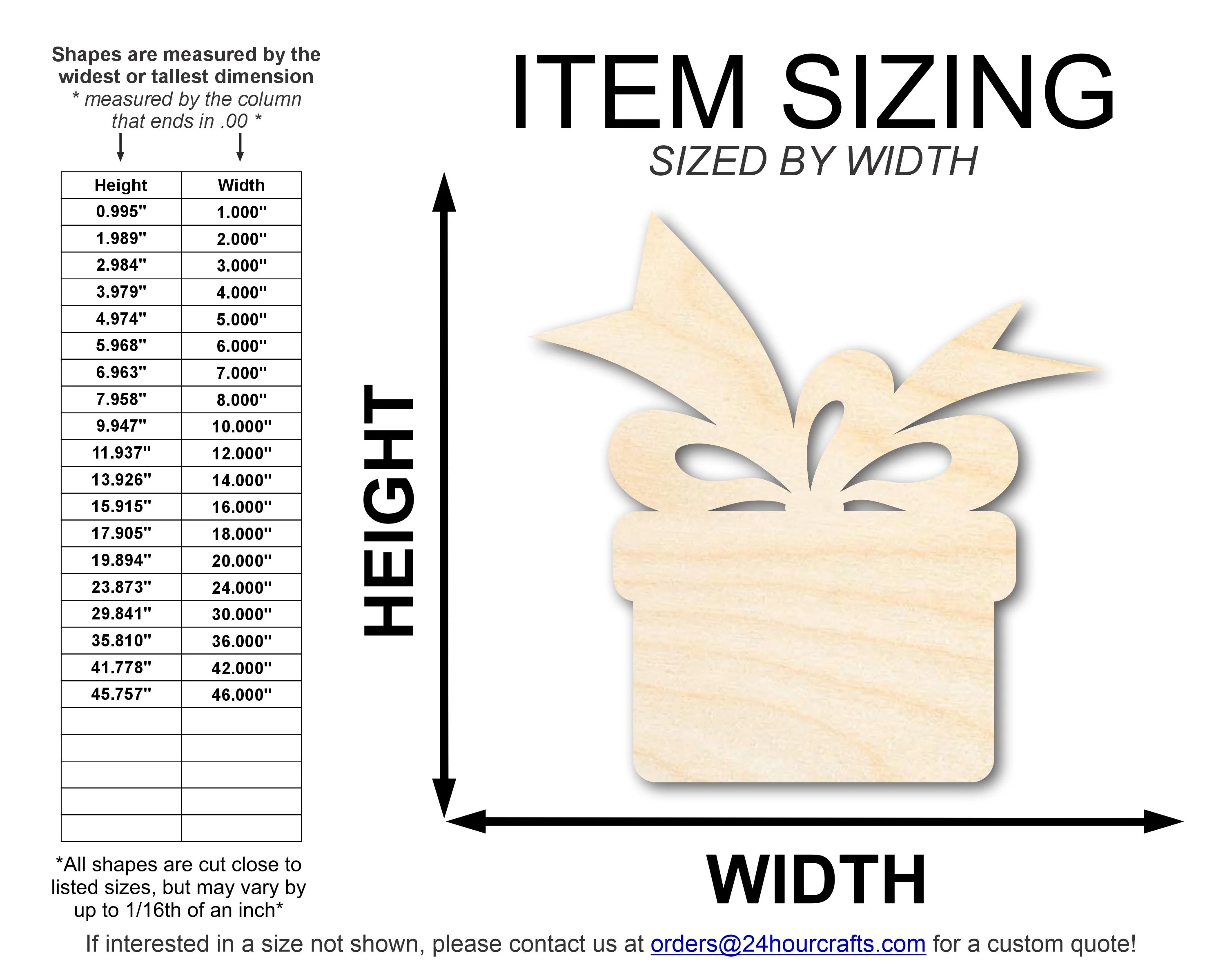 Unfinished Wood Christmas Present Shape | DIY Holiday Craft Cutout | Up to 36" - Image 2