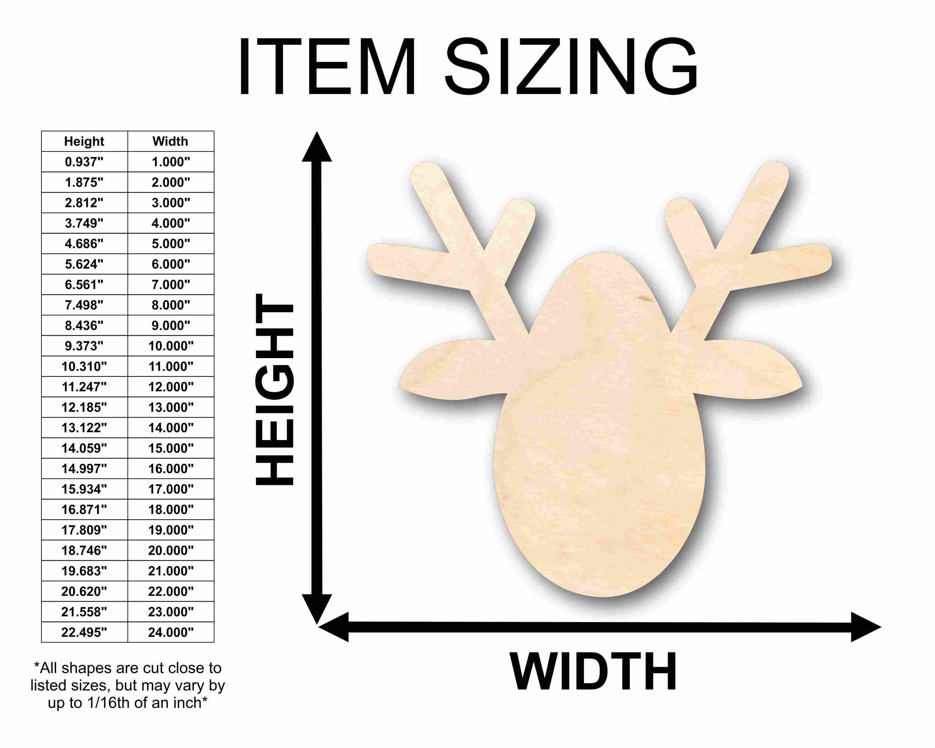 Unfinished Wood Christmas Reindeer Ornament Silhouette - Craft- up to 46" DIY - Image 2