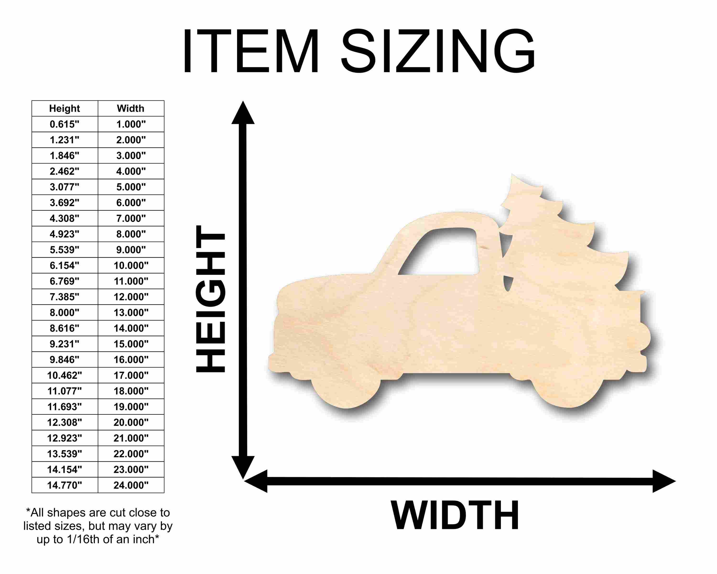 Unfinished Wood Christmas Tree Car Truck Silhouette - Craft- up to 46" DIY - Image 2